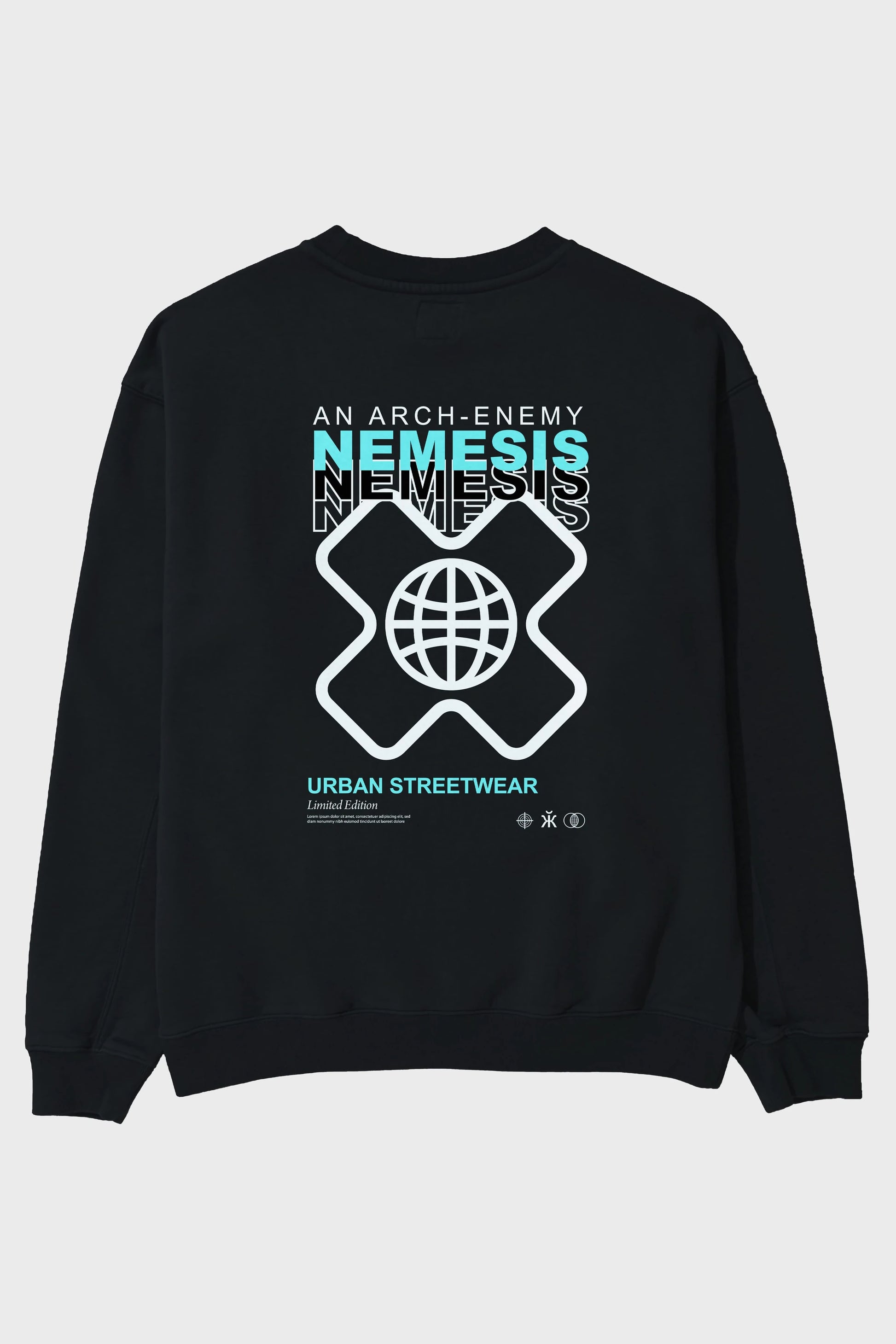 Nemesis Urban Arka Baskılı Oversize Sweatshirt Erkek Kadın Unisex