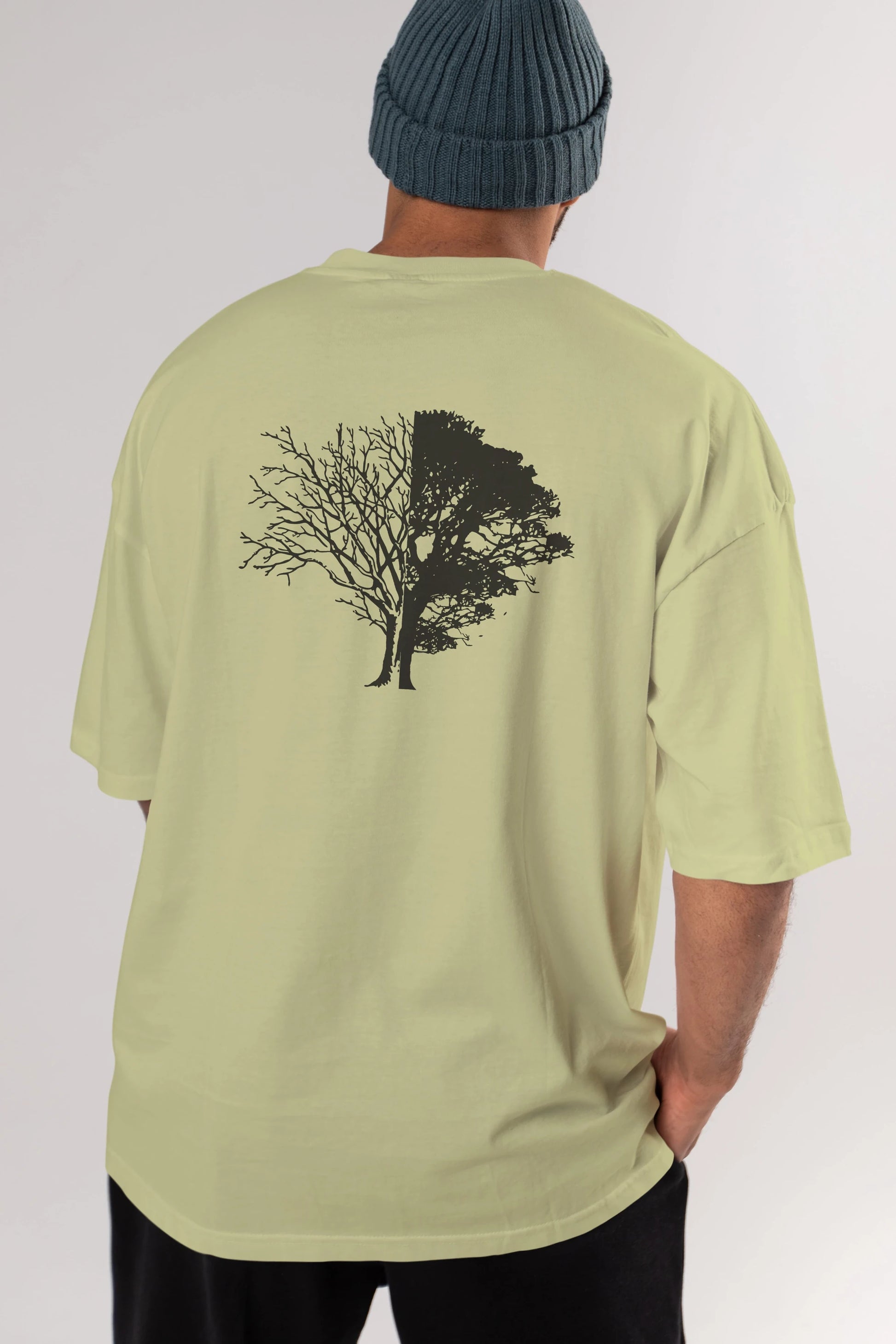 Life And Death Arka Baskılı Oversize t-shirt %100 pamuk Erkek Kadın Unisex