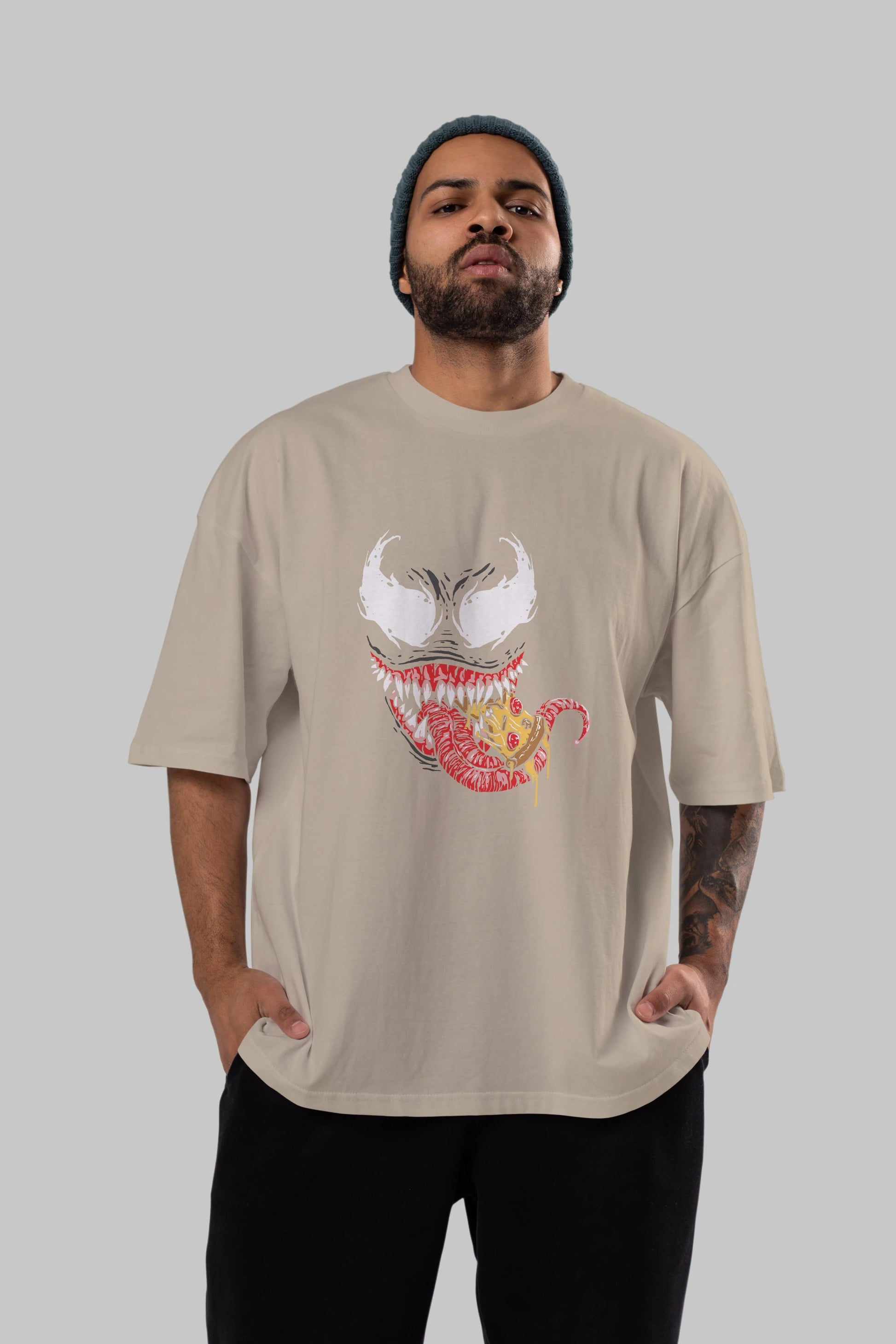 Venom (1) Ön Baskılı Oversize t-shirt Erkek Kadın Unisex %100 Pamuk Bisiklet Yaka tişort