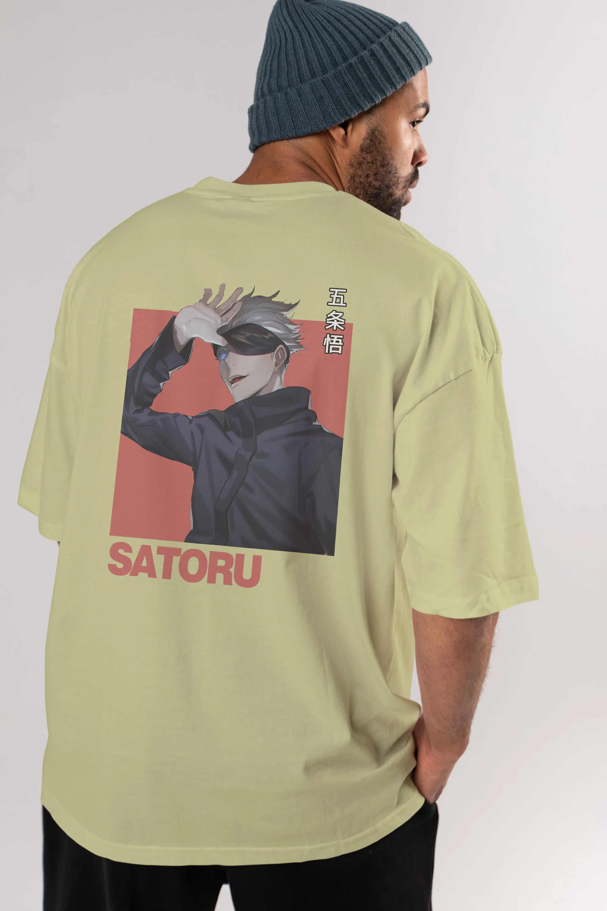 SATORU GOJO 2 Anime Arka Baskılı Oversize t-shirt Erkek Kadın Unisex