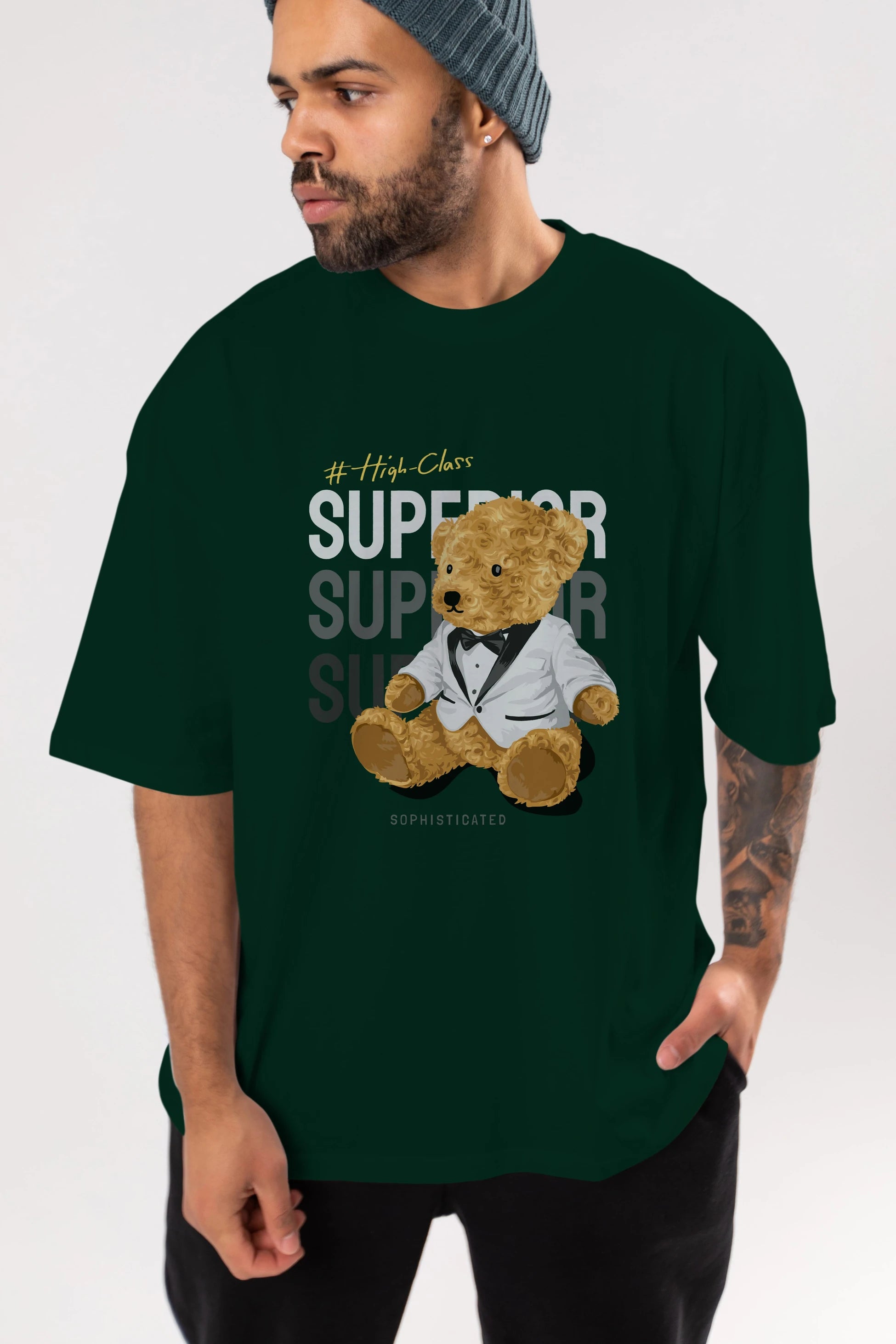 Teddy Bear Superior Ön Baskılı Oversize t-shirt Erkek Kadın Unisex %100 Pamuk