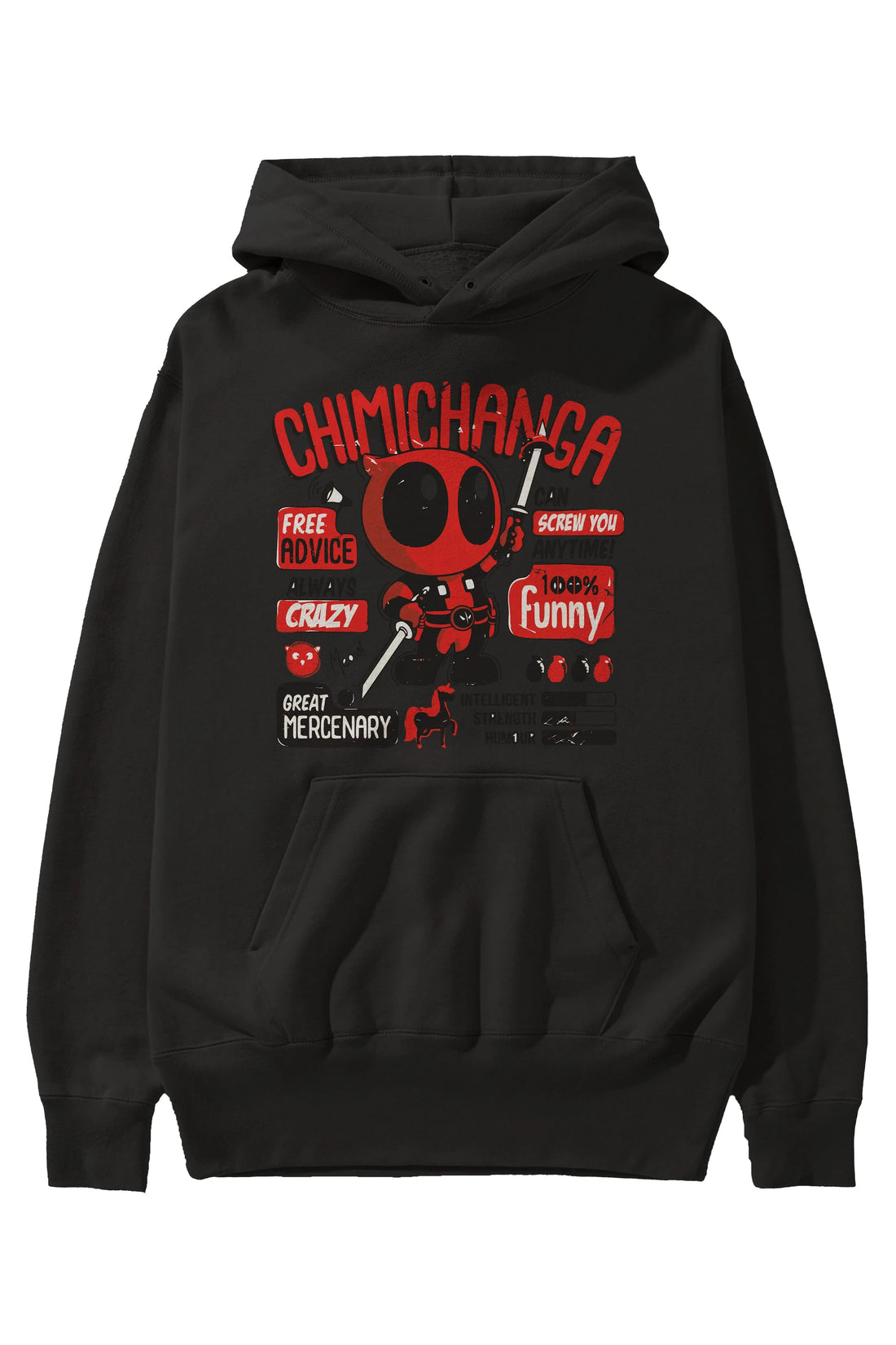 Deadpool (9) Ön Baskılı Hoodie Oversize Kapüşonlu Sweatshirt Erkek Kadın Unisex
