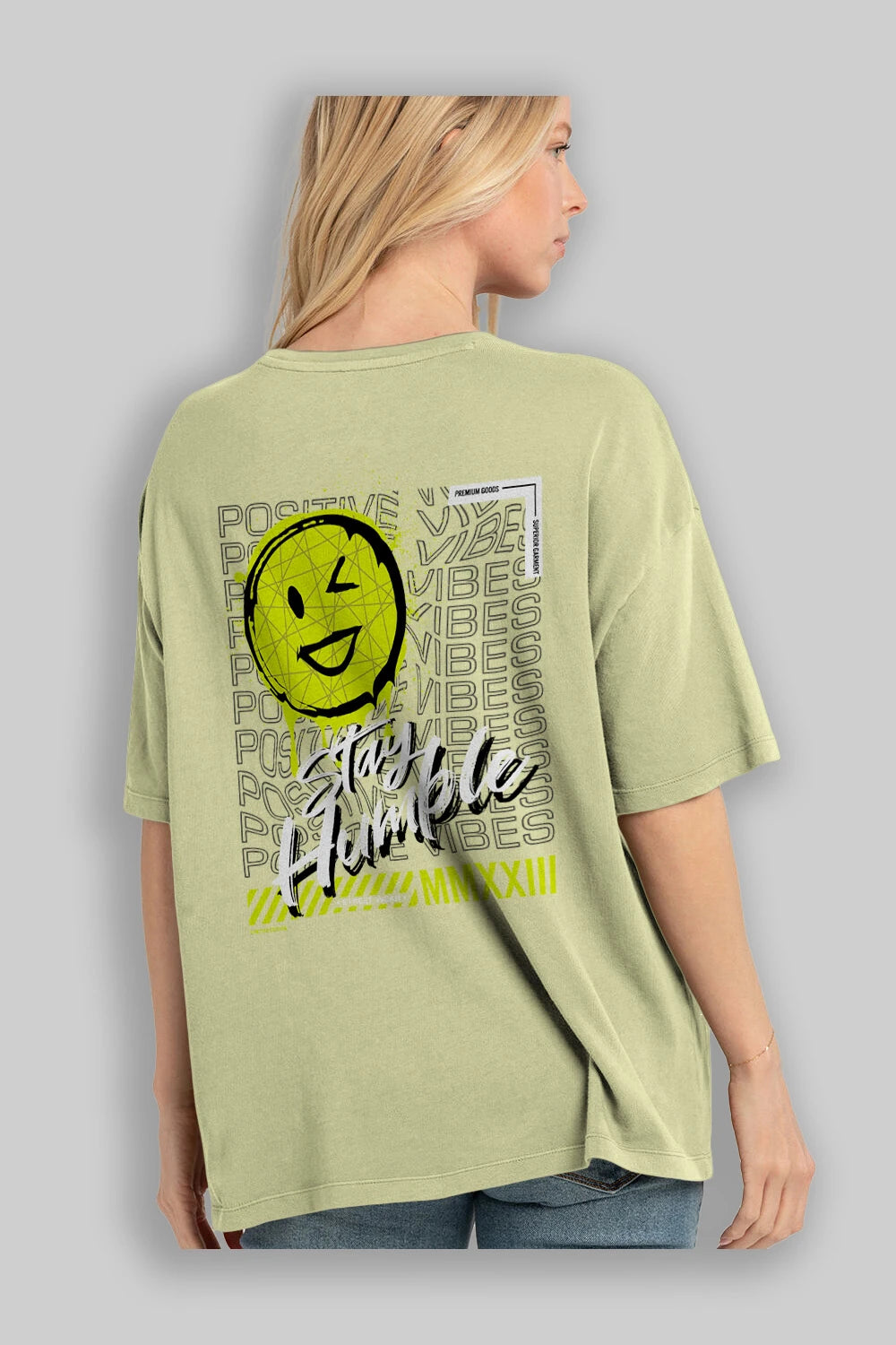 Stay Humble Arka Baskılı Oversize t-shirt Erkek Kadın Unisex