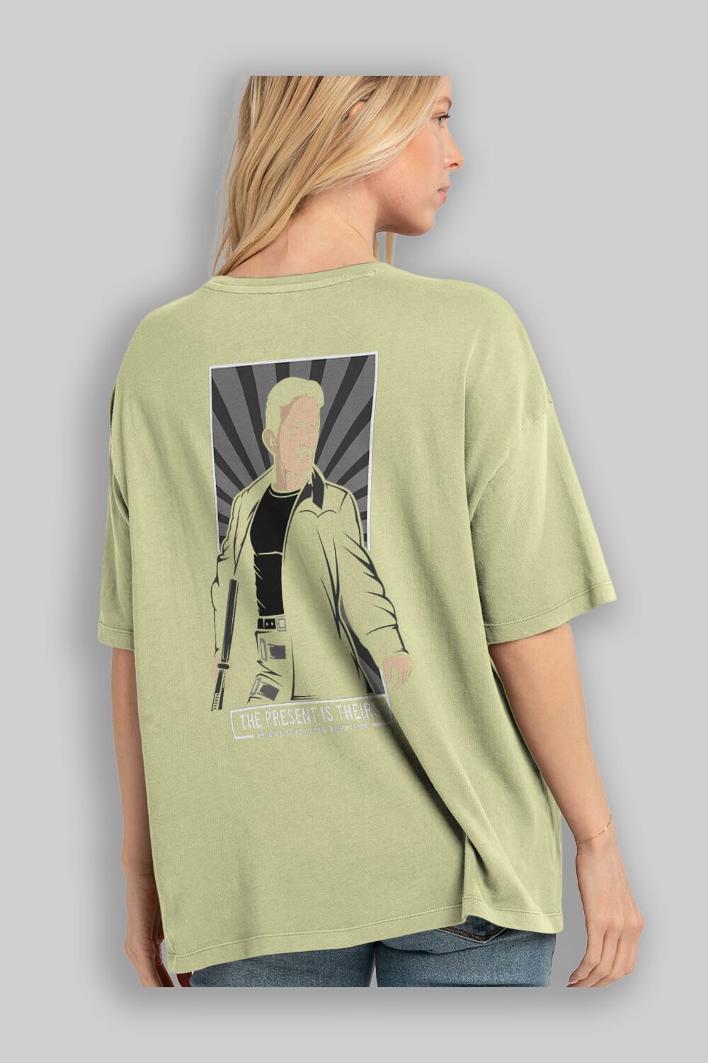 Tesla Matrix Arka Baskılı Oversize t-shirt Erkek Kadın Unisex %100 Pamuk tişort