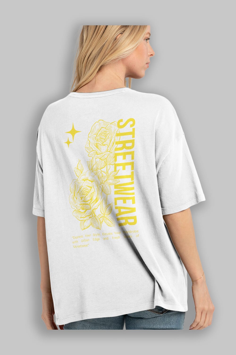 Minimalist Streetwear Arka Baskılı Oversize t-shirt Erkek Kadın Unisex