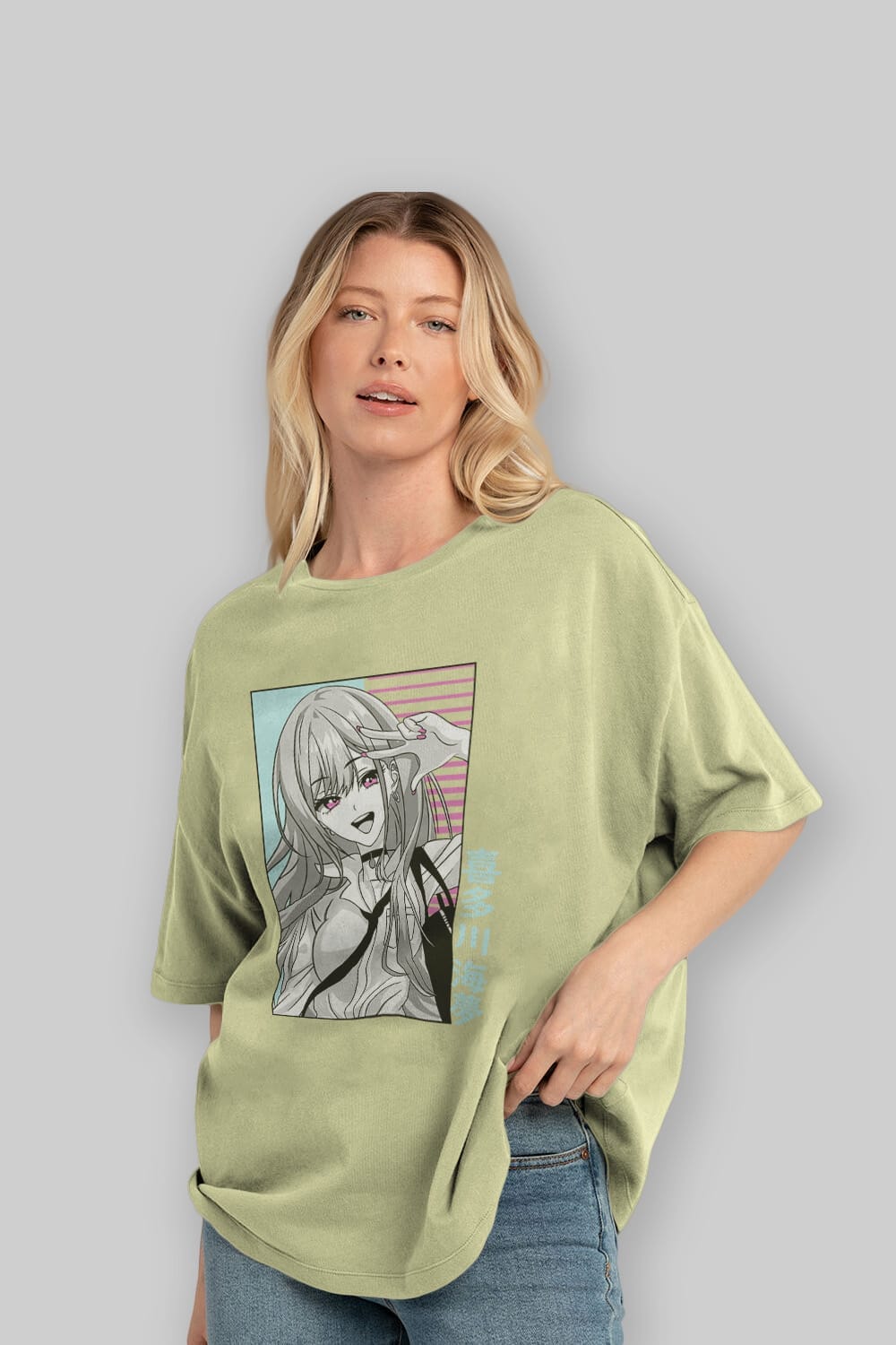 Marin Kitagawa 1 Anime Ön Baskılı Oversize t-shirt %100 pamuk Erkek Kadın Unisex