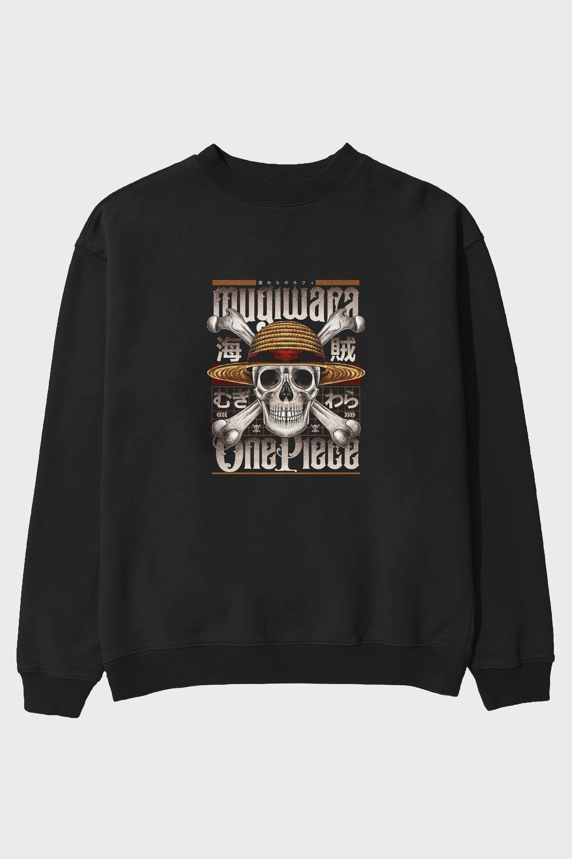 ONE PIECE (2) Anime Ön Baskılı Oversize Sweatshirt Erkek Kadın Unisex