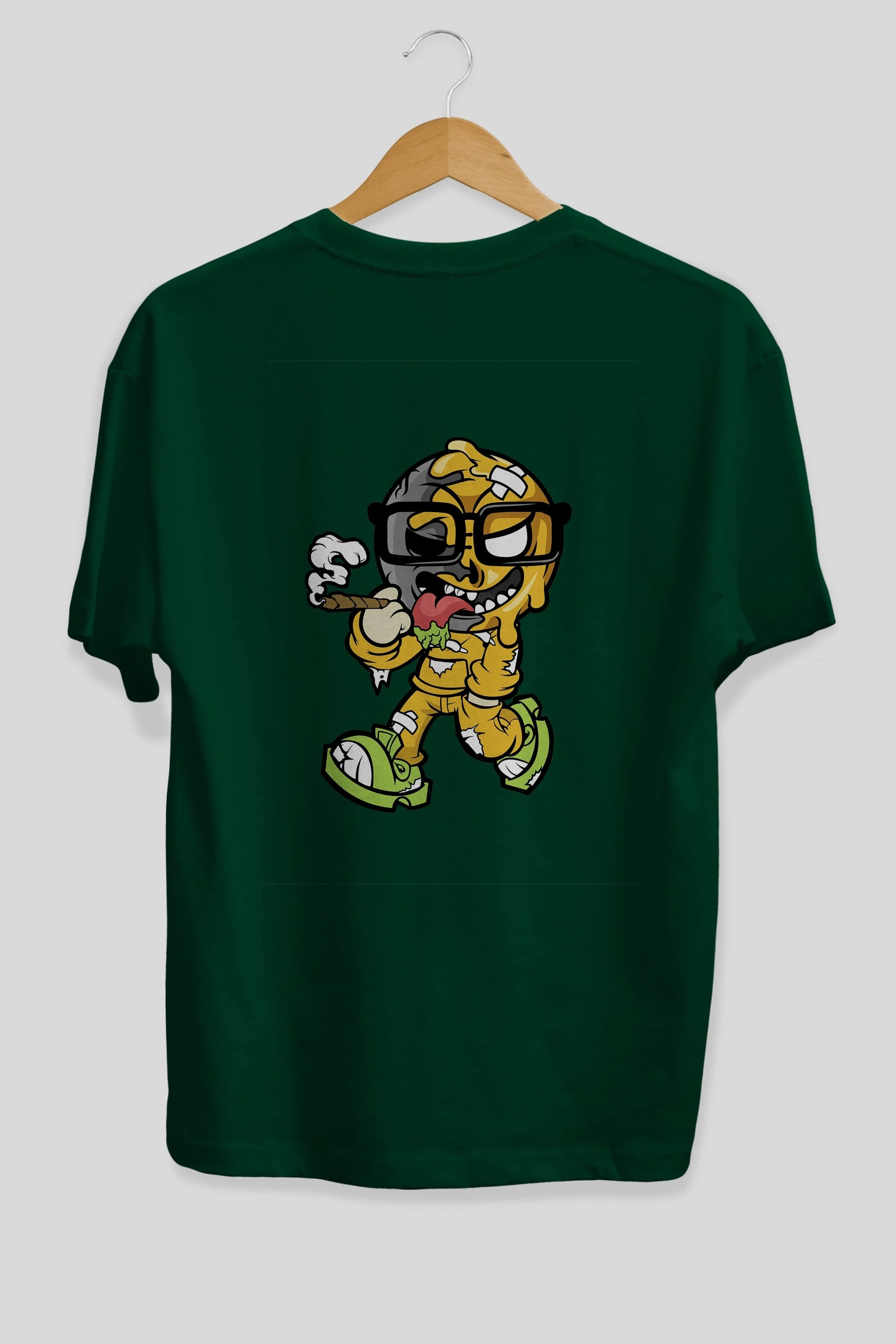 Eyeball Smoker Arka Baskılı Oversize t-shirt Erkek Kadın Unisex %100 Pamuk tişort