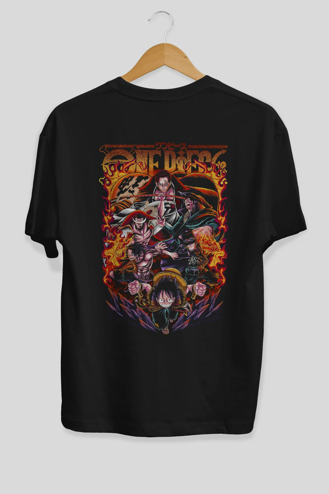 ONE PIECE (3) Anime Arka Baskılı Oversize t-shirt Erkek Kadın Unisex
