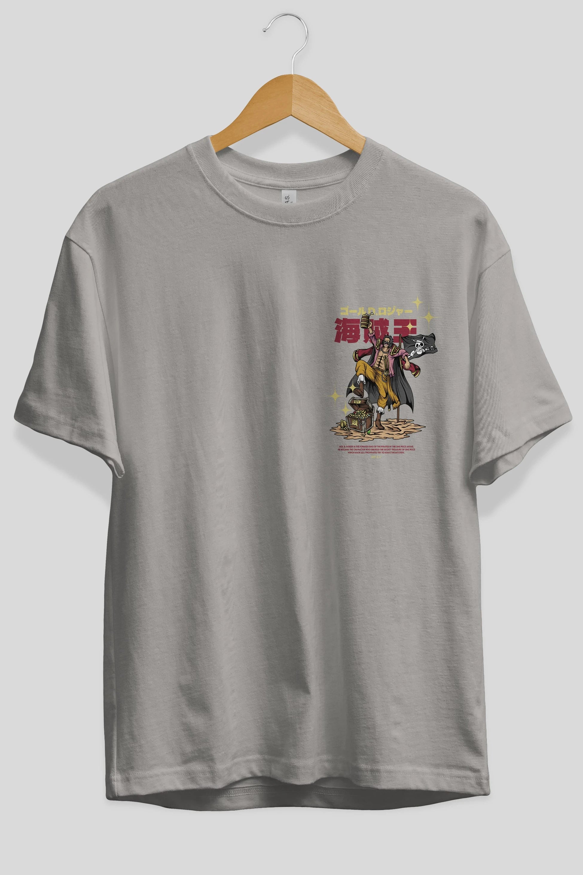 Roger Ön Sol Baskılı Oversize t-shirt Erkek Kadın Unisex %100 Pamuk Bisiklet Yaka tişort