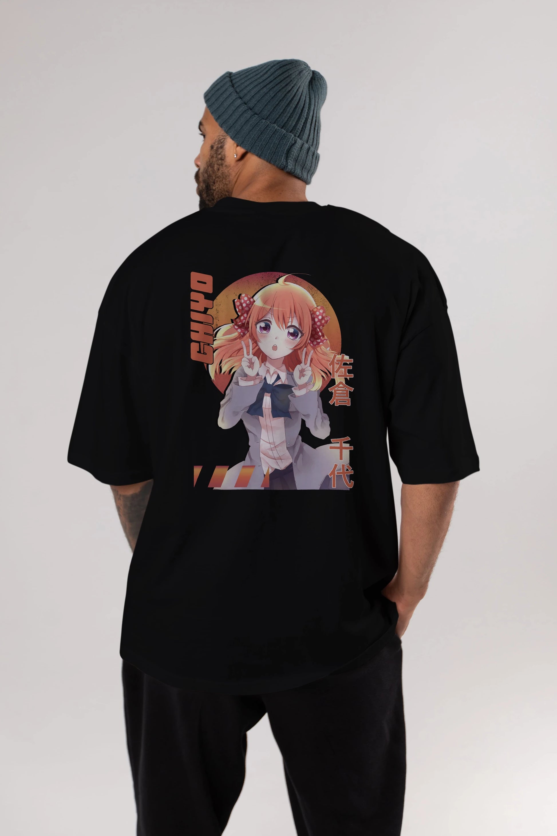 Chiyo Sakura 5 Anime Arka Baskılı Oversize t-shirt Erkek Kadın Unisex