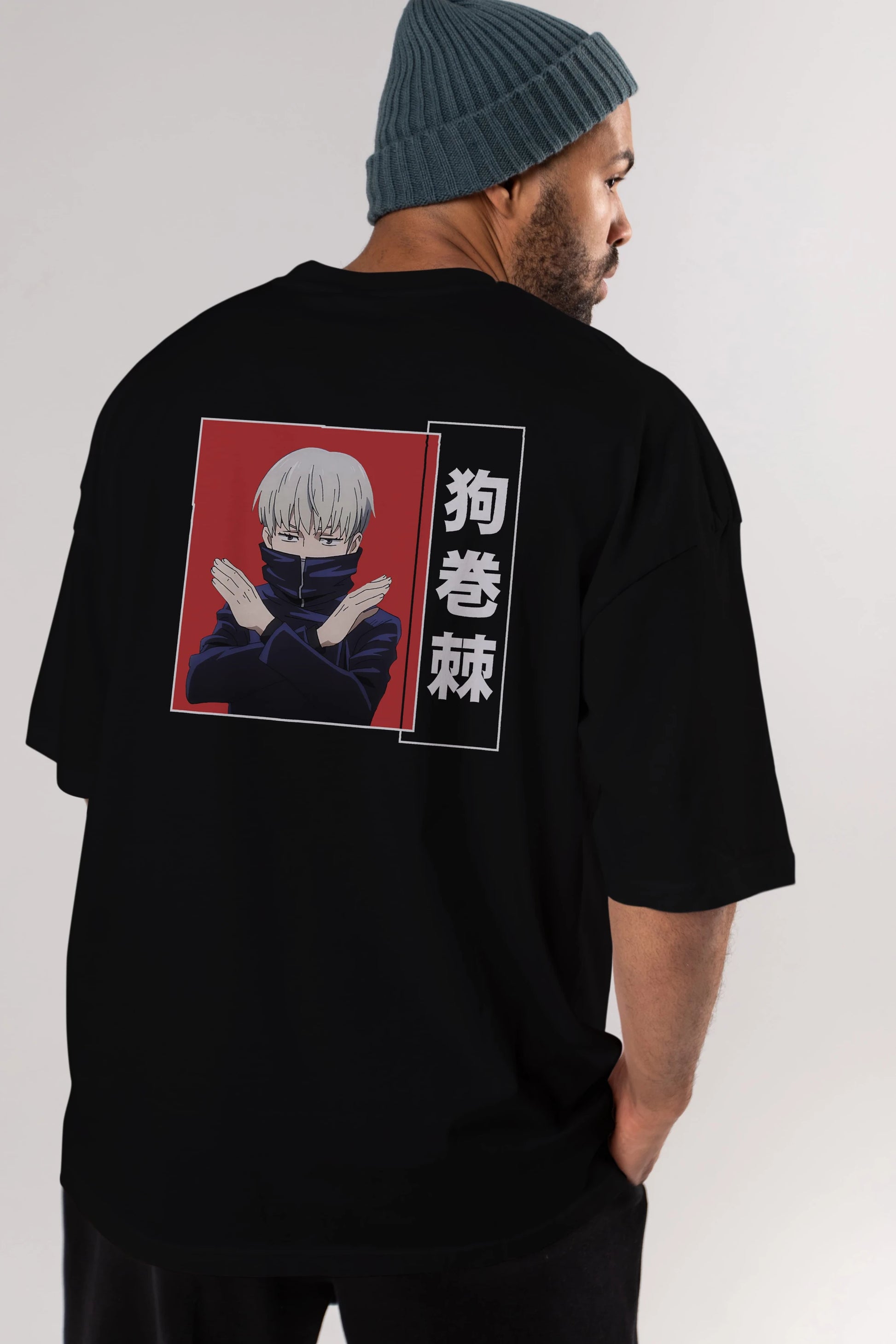 Toge Inumaki Anime Arka Baskılı Oversize t-shirt Erkek Kadın Unisex