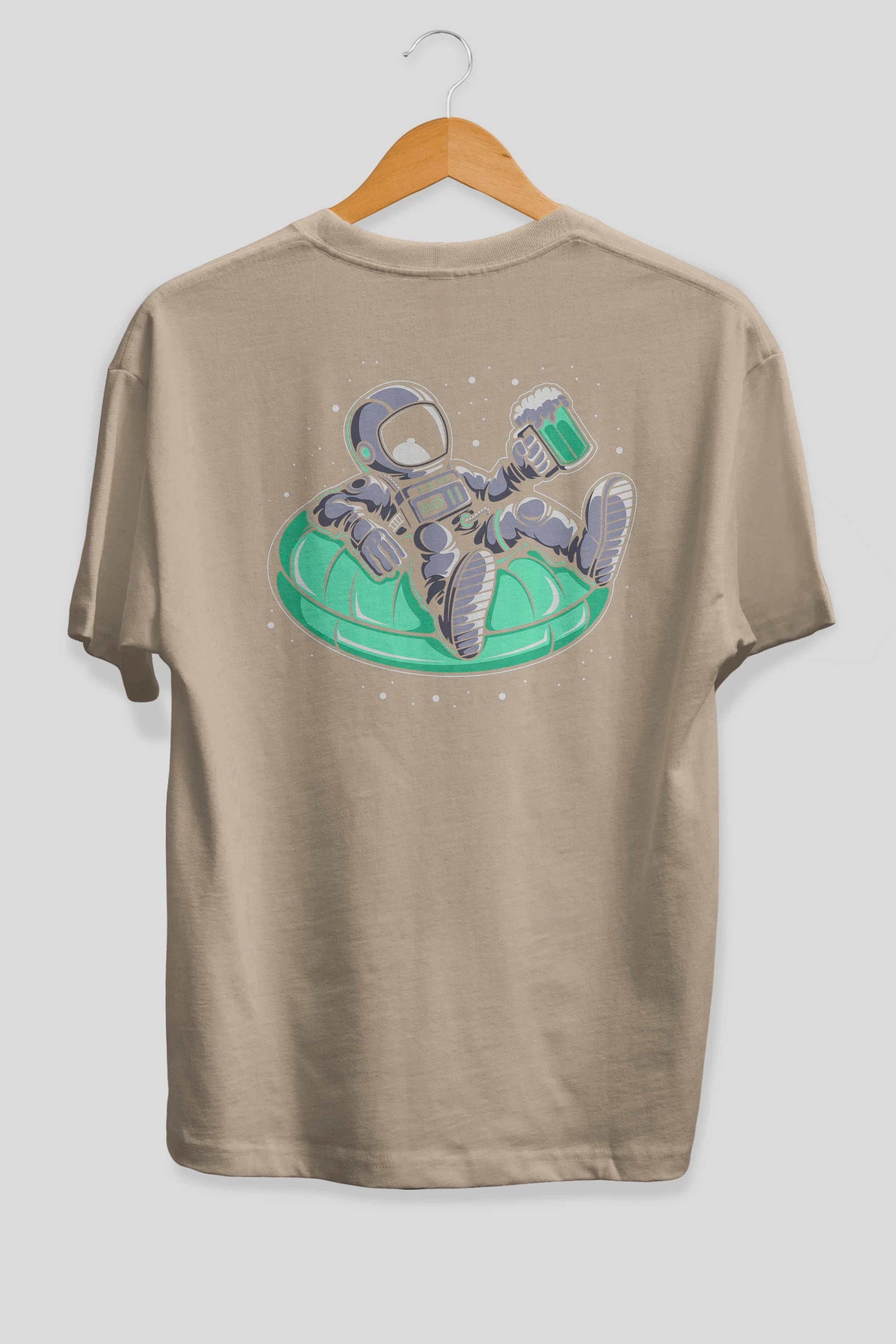 Astronaut Pool Float Arka Baskılı Oversize t-shirt Erkek Kadın Unisex