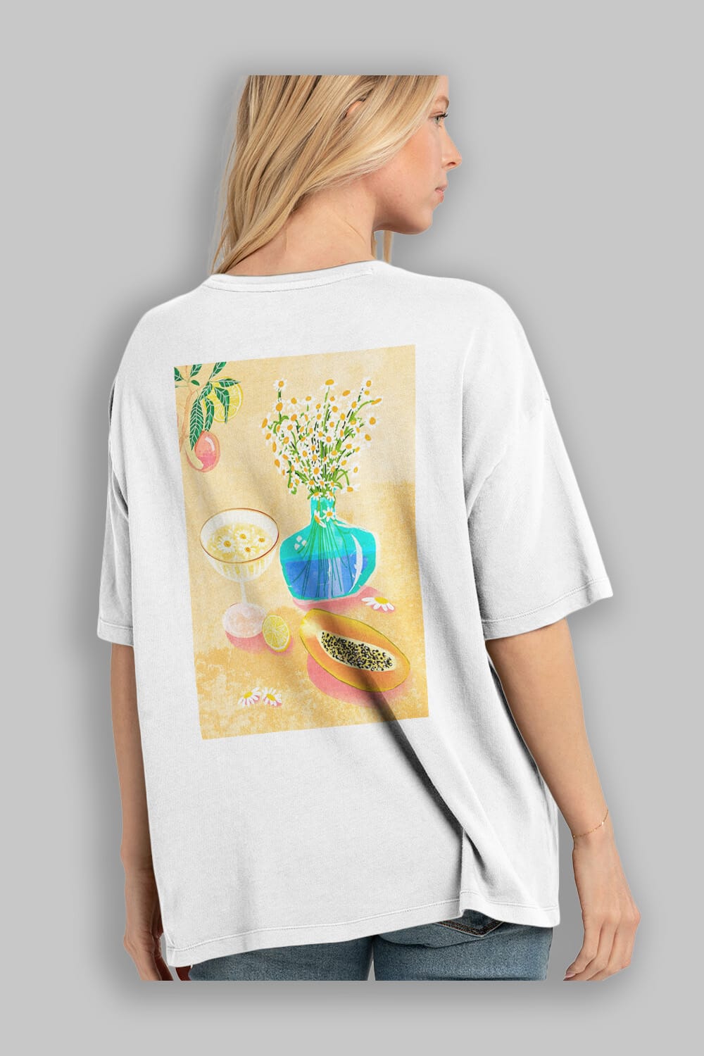 Cheers 2 Arka Baskılı Oversize t-shirt Erkek Kadın Unisex %100 Pamuk Bisiklet Yaka tişort