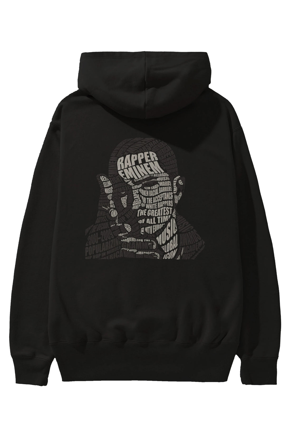 Eminem Calligram Arka Baskılı Hoodie Oversize Kapüşonlu Sweatshirt Erkek Kadın Unisex