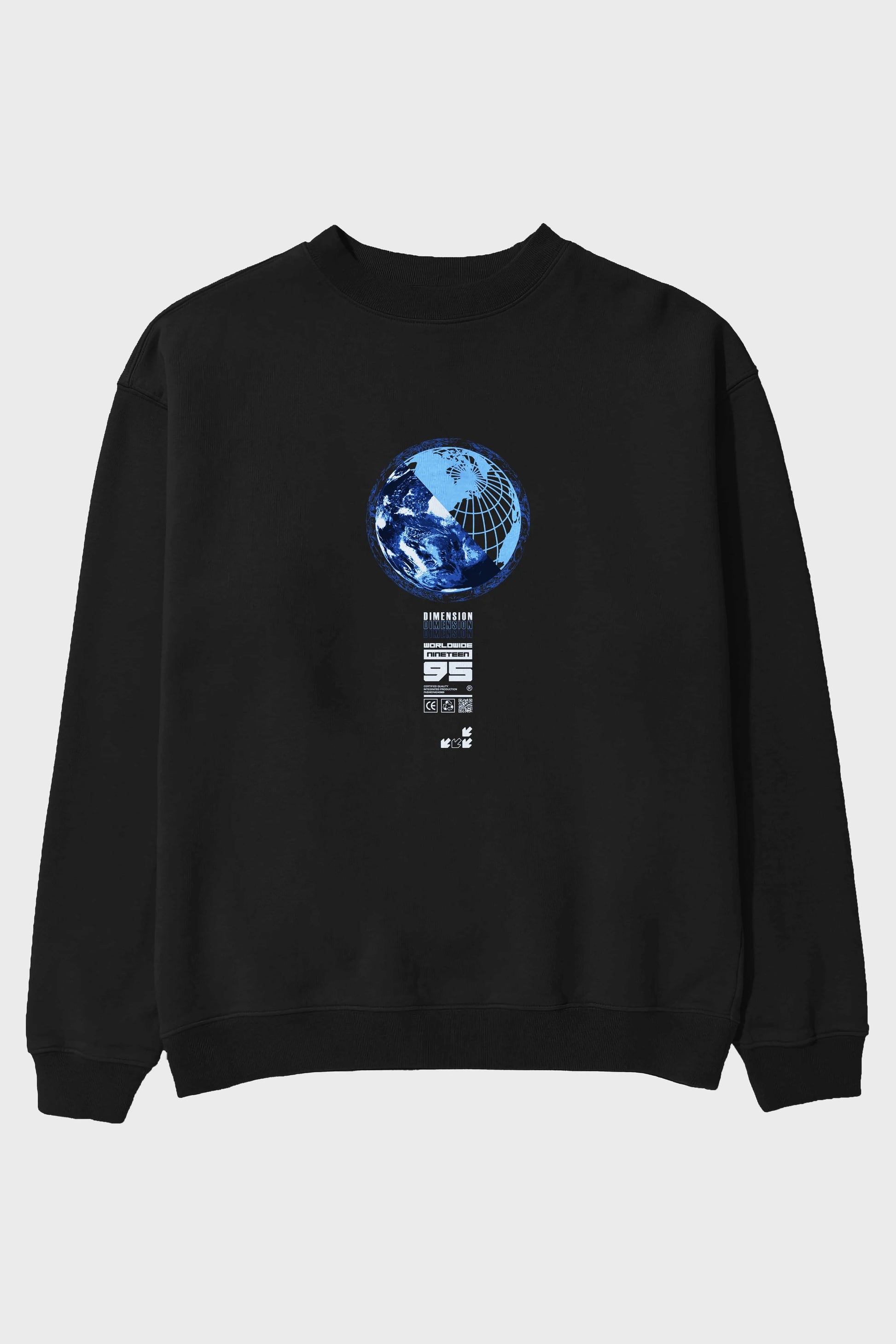 Dimension 95 Ön Baskılı Oversize Sweatshirt Erkek Kadın Unisex