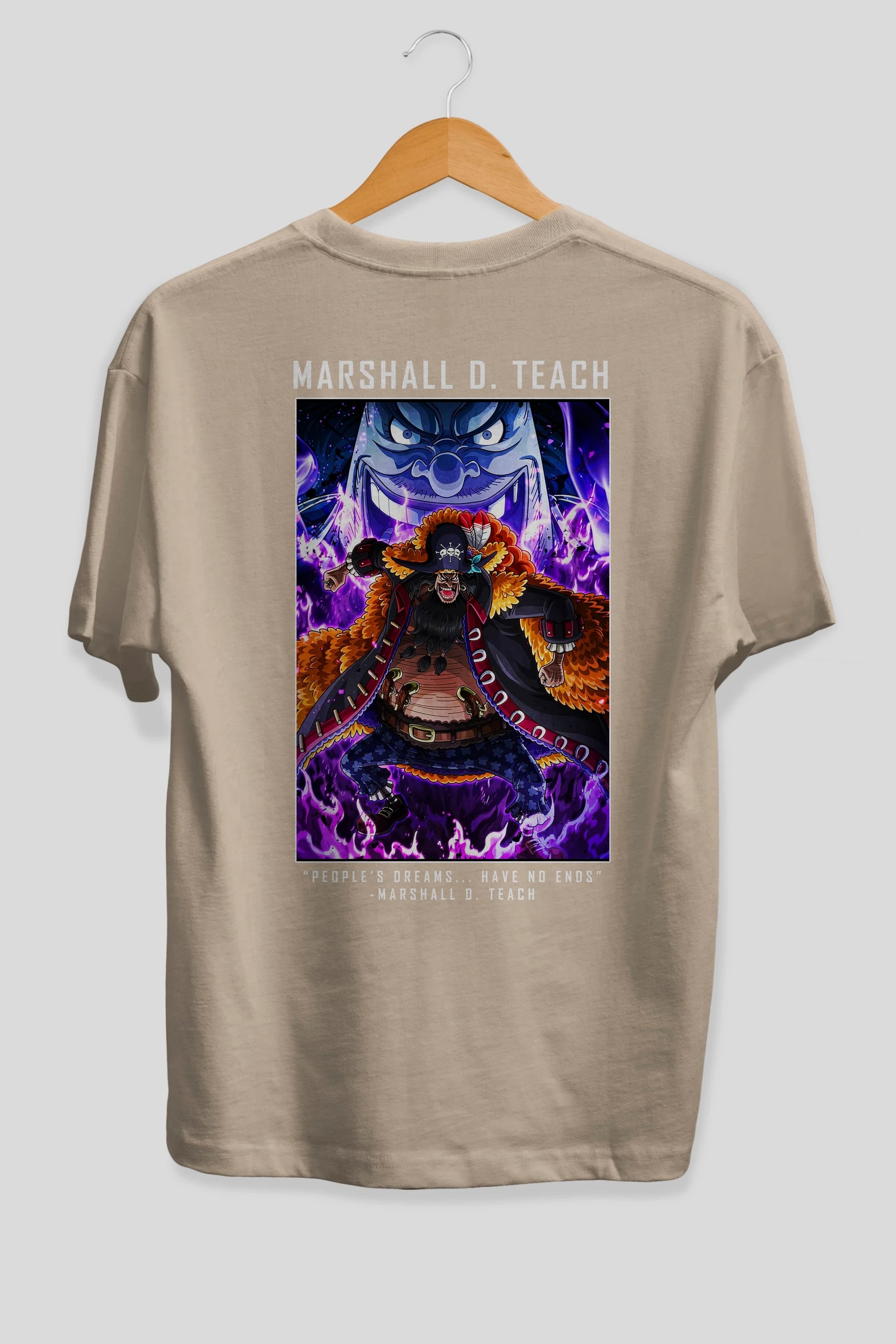 Blackbeard Anime Arka Baskılı Oversize t-shirt Erkek Kadın Unisex %100 pamuk tişort