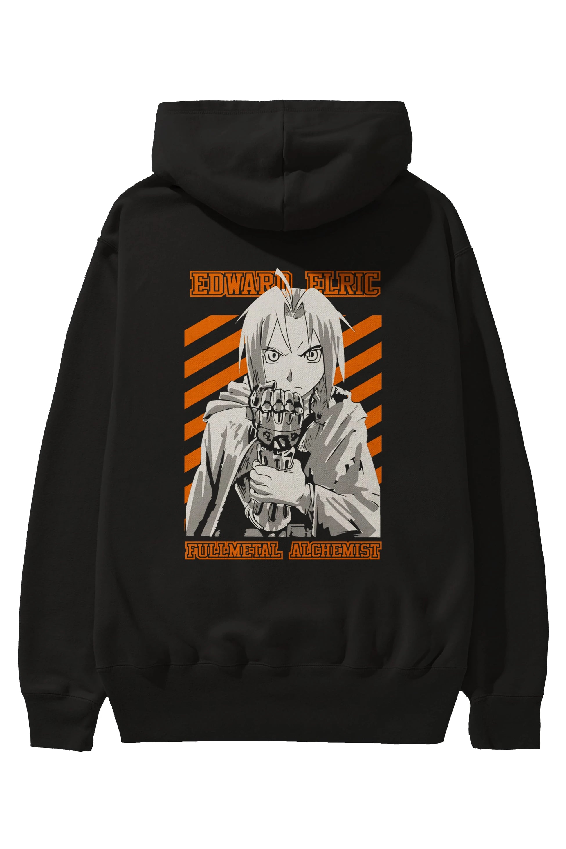 EDWARD ELRIC Anime Arka Baskılı Hoodie Oversize Kapüşonlu Sweatshirt Erkek Kadın Unisex