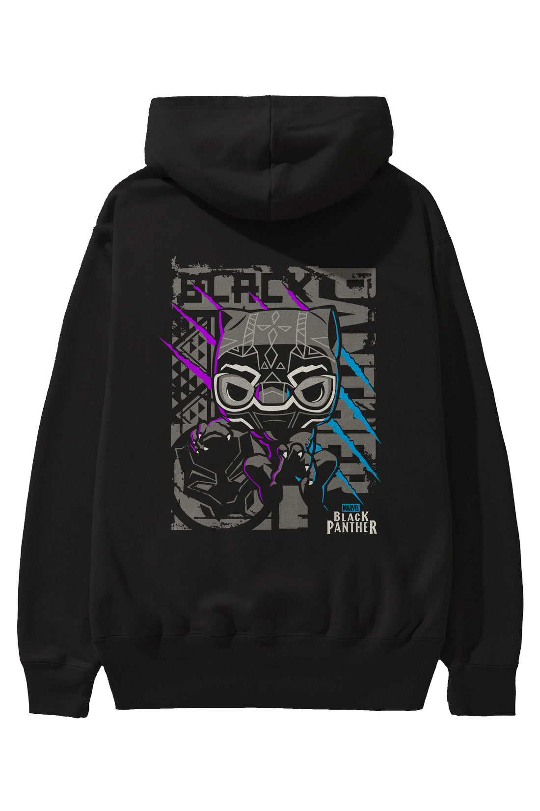 Black Panther Arka Baskılı Hoodie Oversize Kapüşonlu Sweatshirt Erkek Kadın Unisex