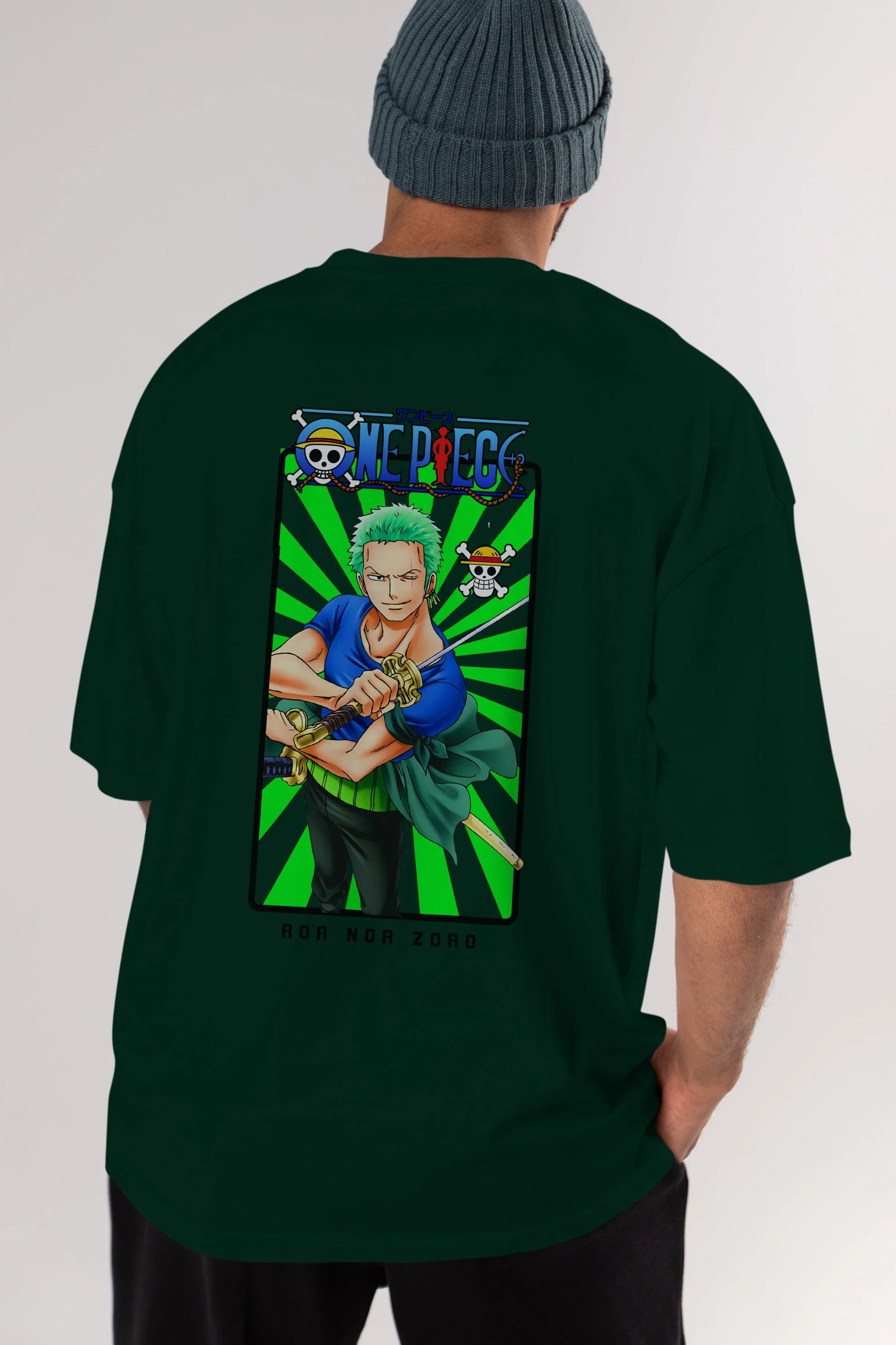 Roronoa Zoro 6 Anime Arka Baskılı Oversize t-shirt Erkek Kadın Unisex %100 pamuk tişort