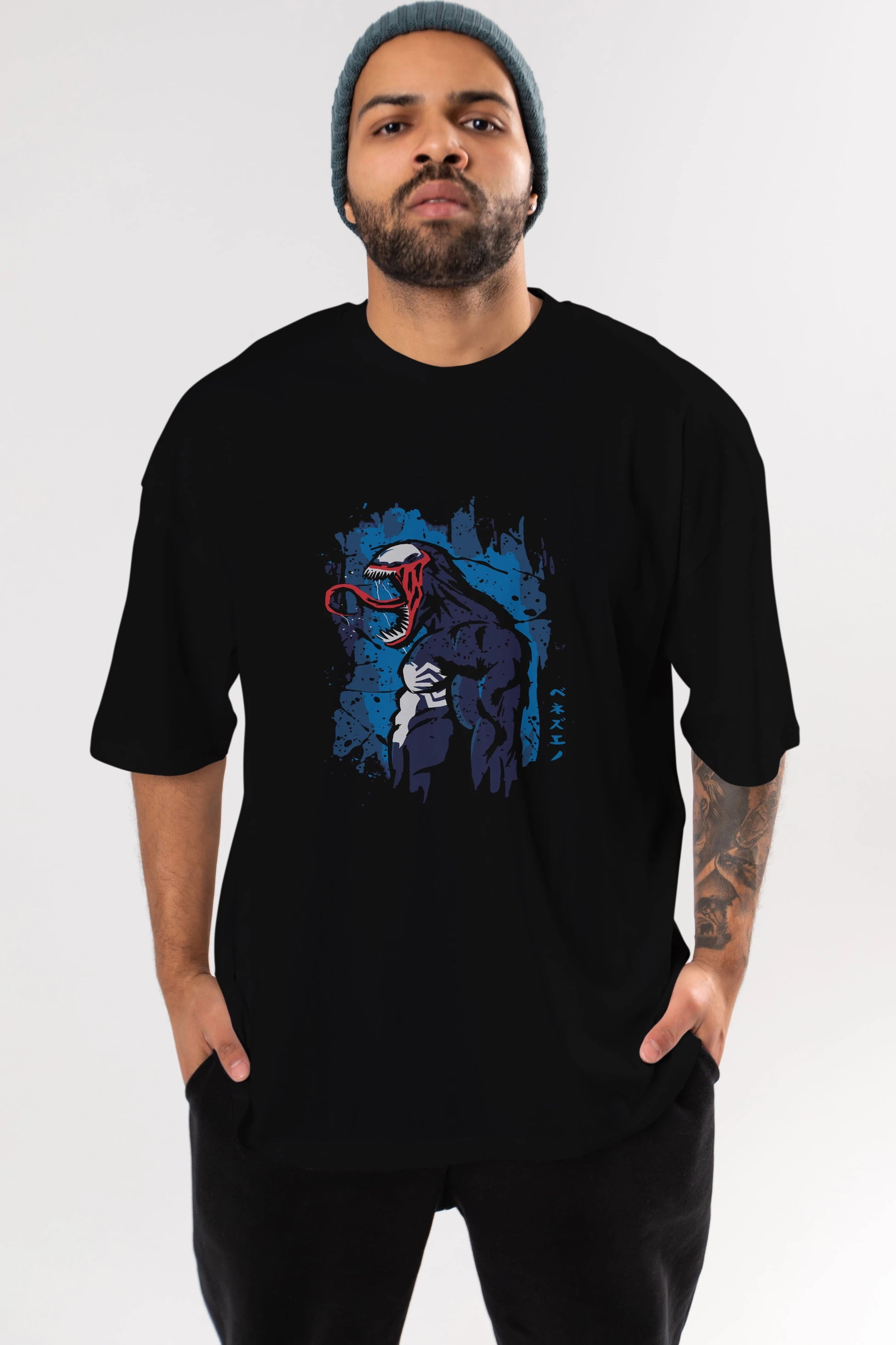 Venom (24) Ön Baskılı Oversize t-shirt Erkek Kadın Unisex %100 Pamuk Bisiklet Yaka tişort