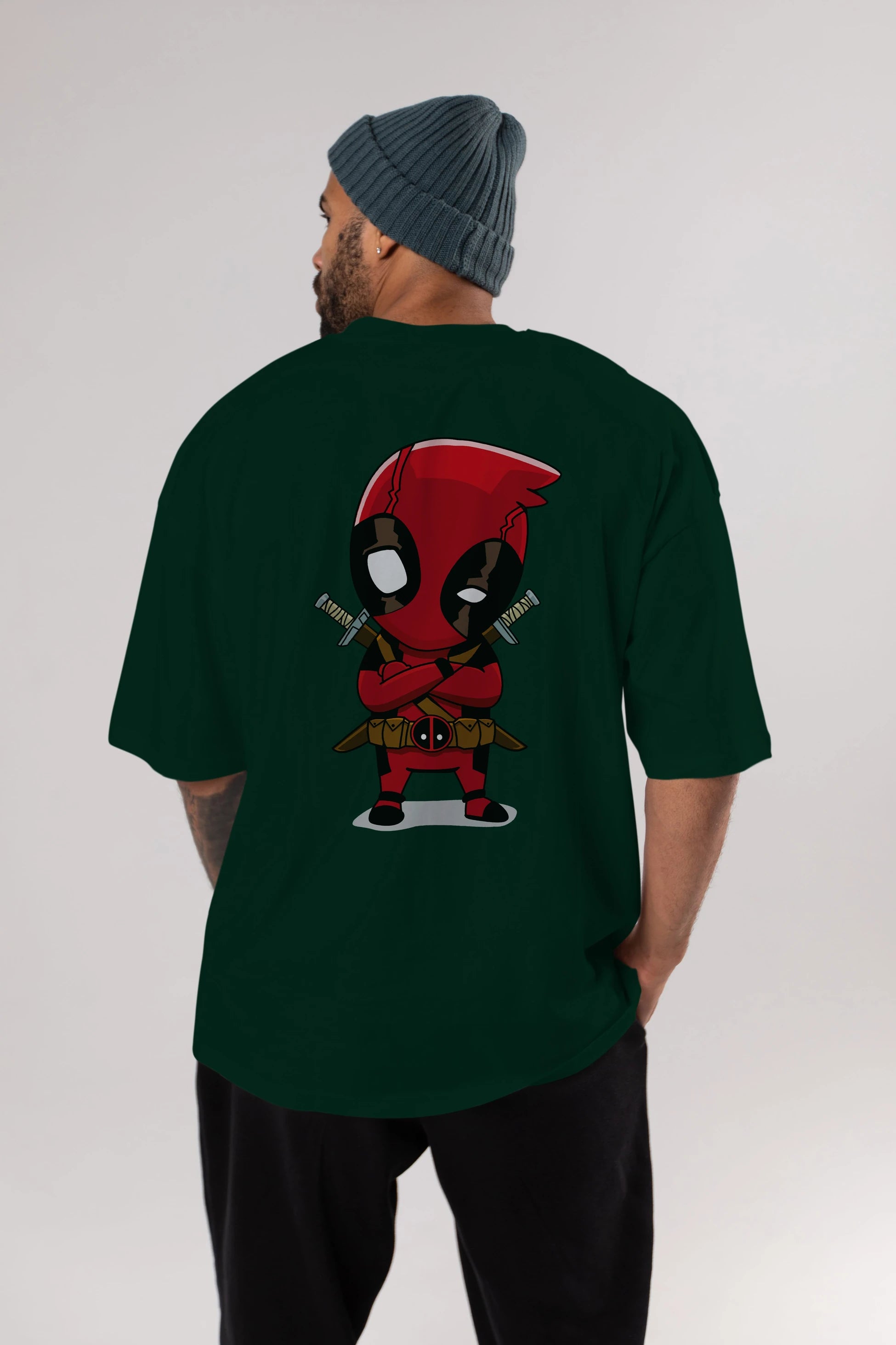 Deadpool (19) Arka Baskılı Oversize t-shirt Erkek Kadın Unisex %100 Pamuk Bisiklet Yaka tişort