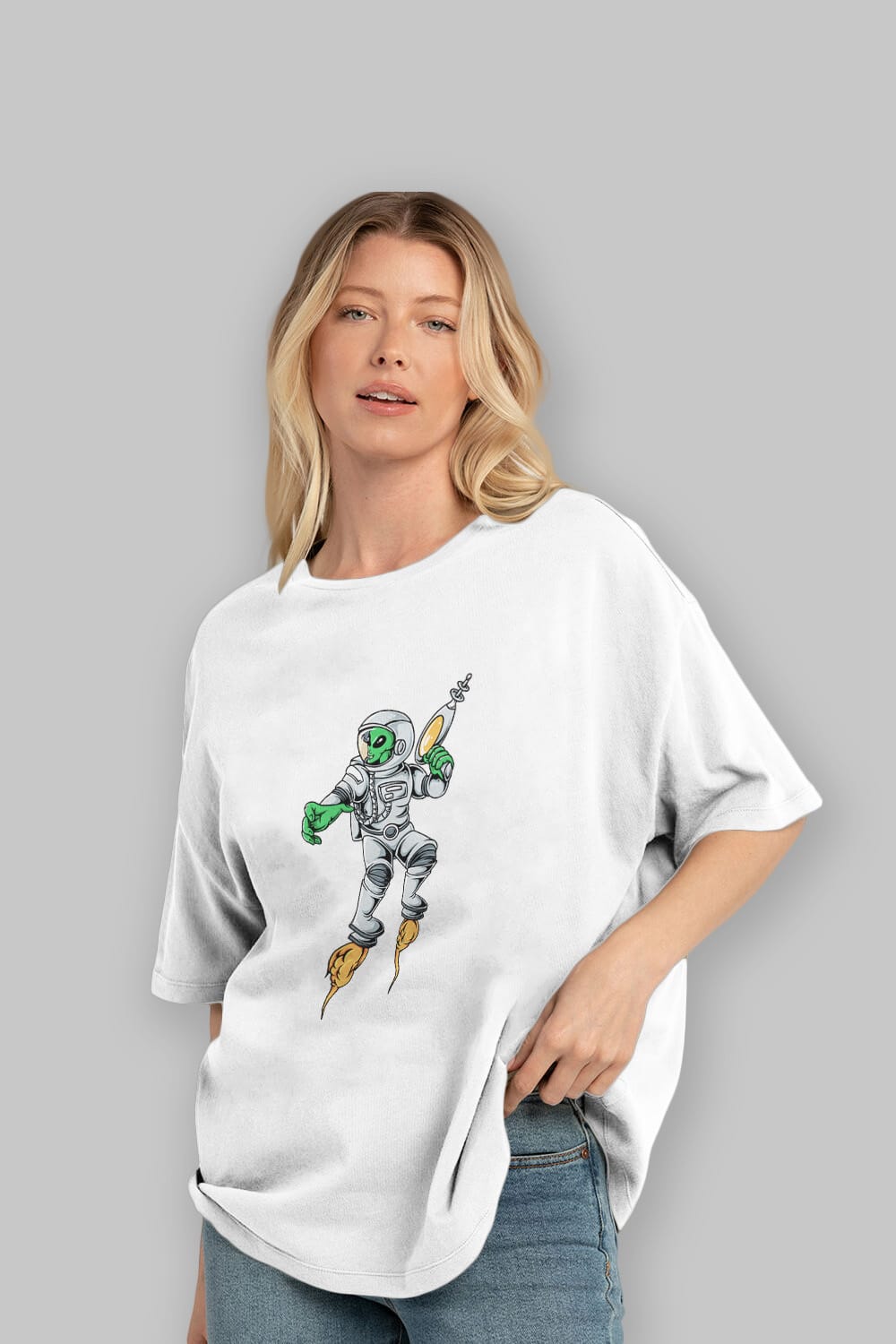 Alien Wars Sticker Ön Baskılı Oversize t-shirt Erkek Kadın Unisex
