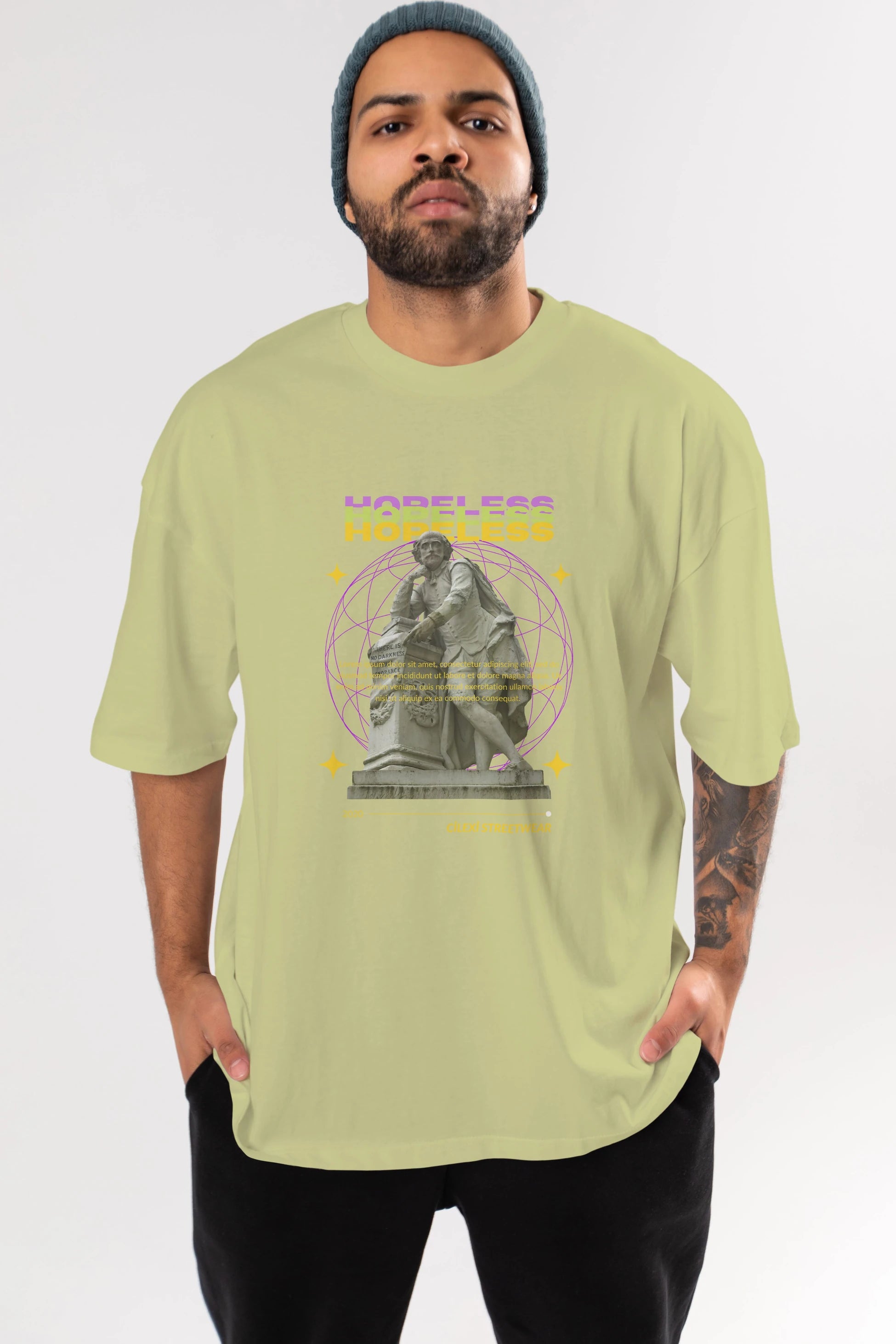 Hopeless Ön Baskılı Oversize t-shirt Erkek Kadın Unisex