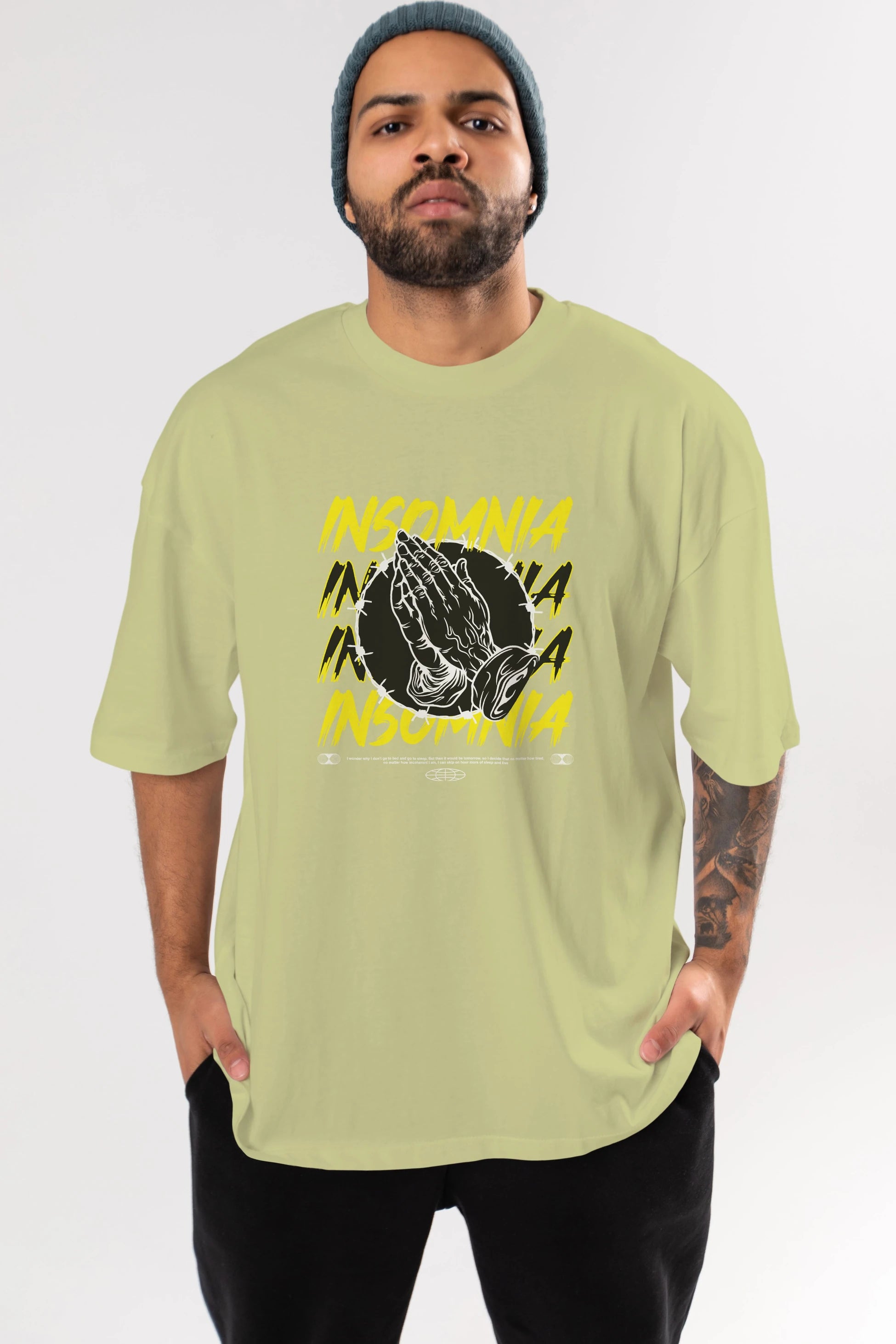 Insomnia Streetwear Ön Baskılı Oversize t-shirt Erkek Kadın Unisex