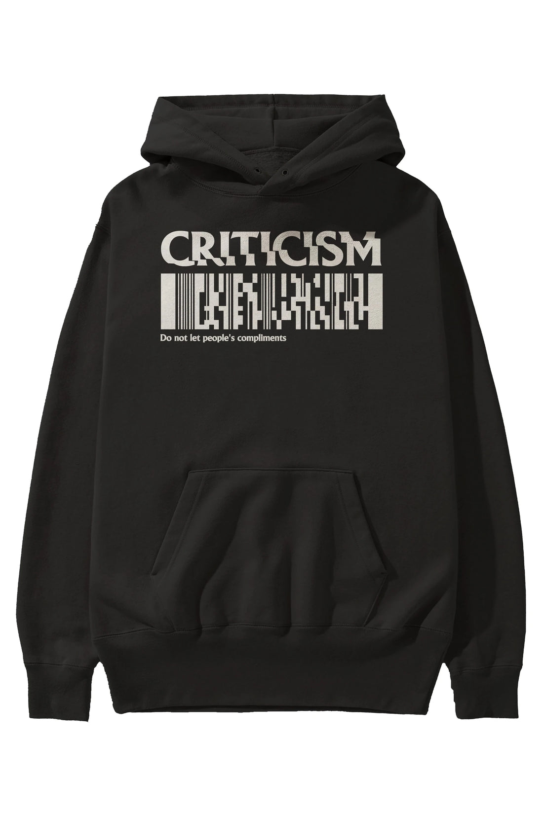 Criticism Streetwear Ön Baskılı Hoodie Oversize Kapüşonlu Sweatshirt Erkek Kadın Unisex