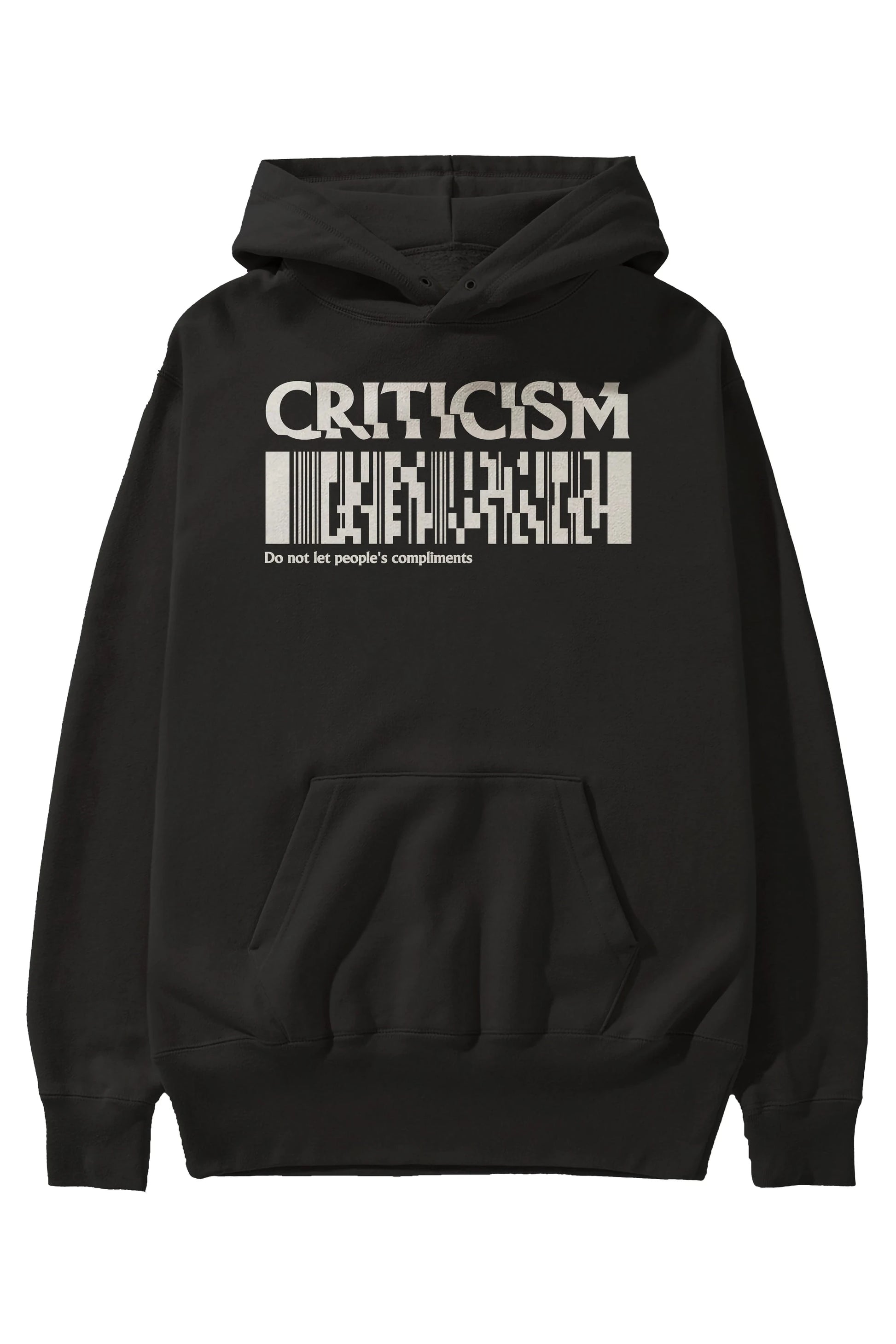 Criticism Streetwear Ön Baskılı Hoodie Oversize Kapüşonlu Sweatshirt Erkek Kadın Unisex