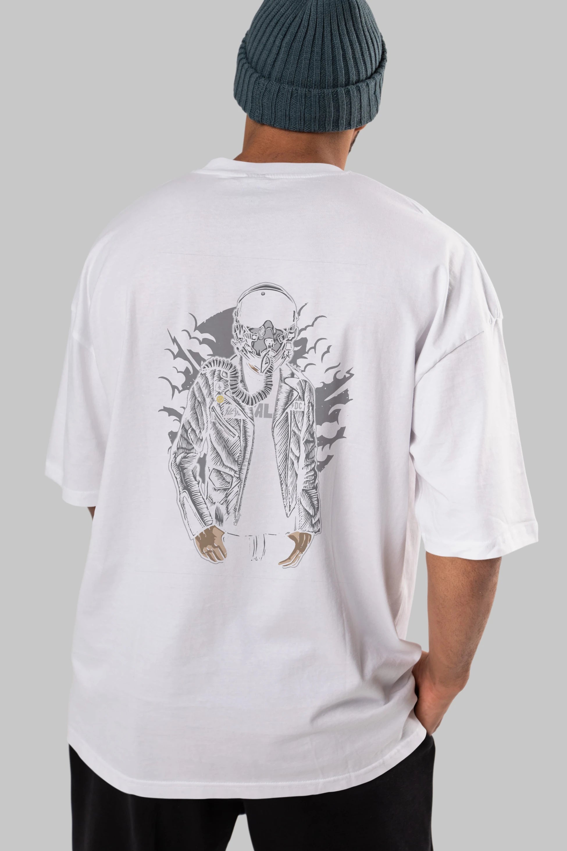 Sky Fighter Arka Baskılı Oversize t-shirt Erkek Kadın Unisex %100 Pamuk