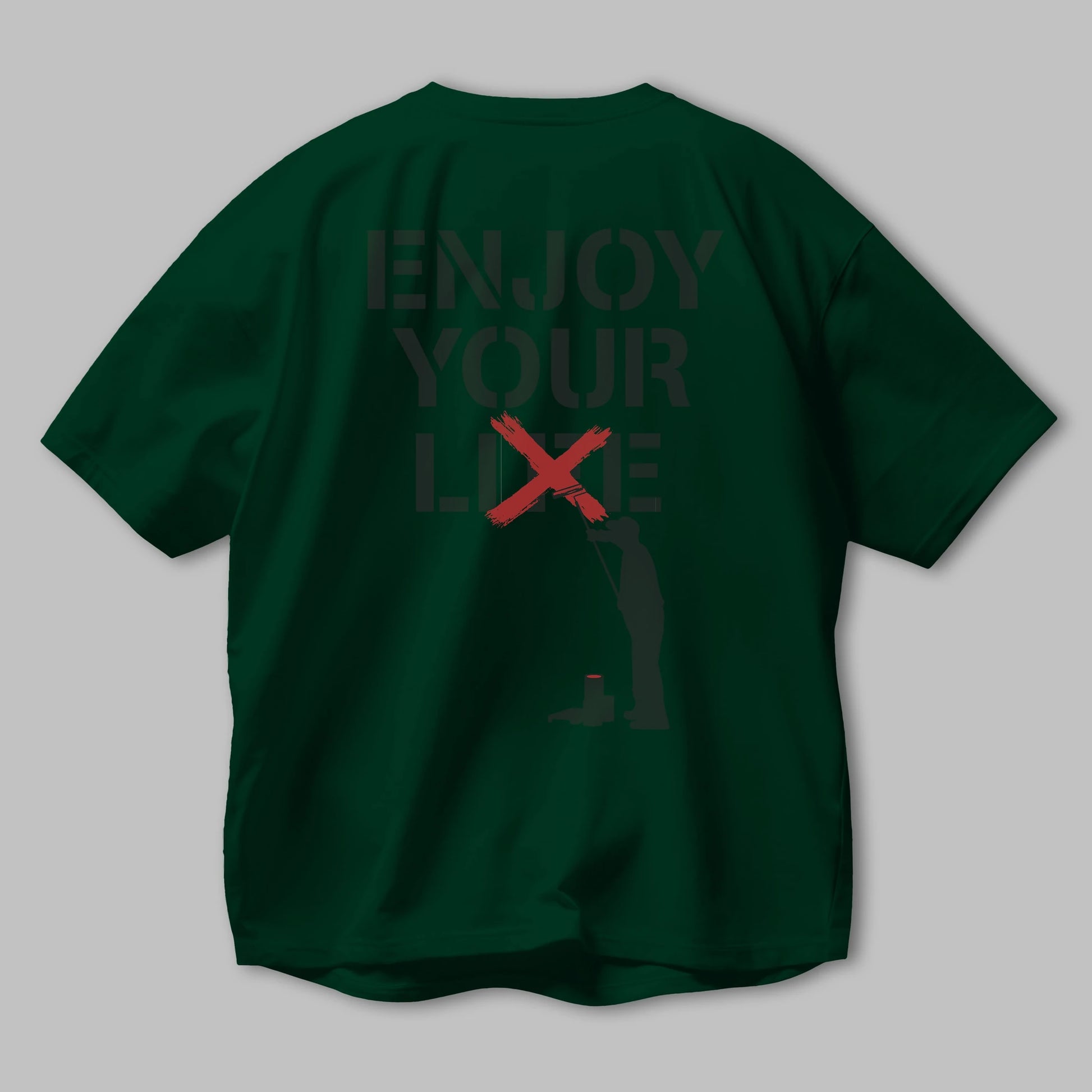 Enjoy Your Lie Arka Baskılı Oversize t-shirt %100 pamuk Erkek Kadın Unisex