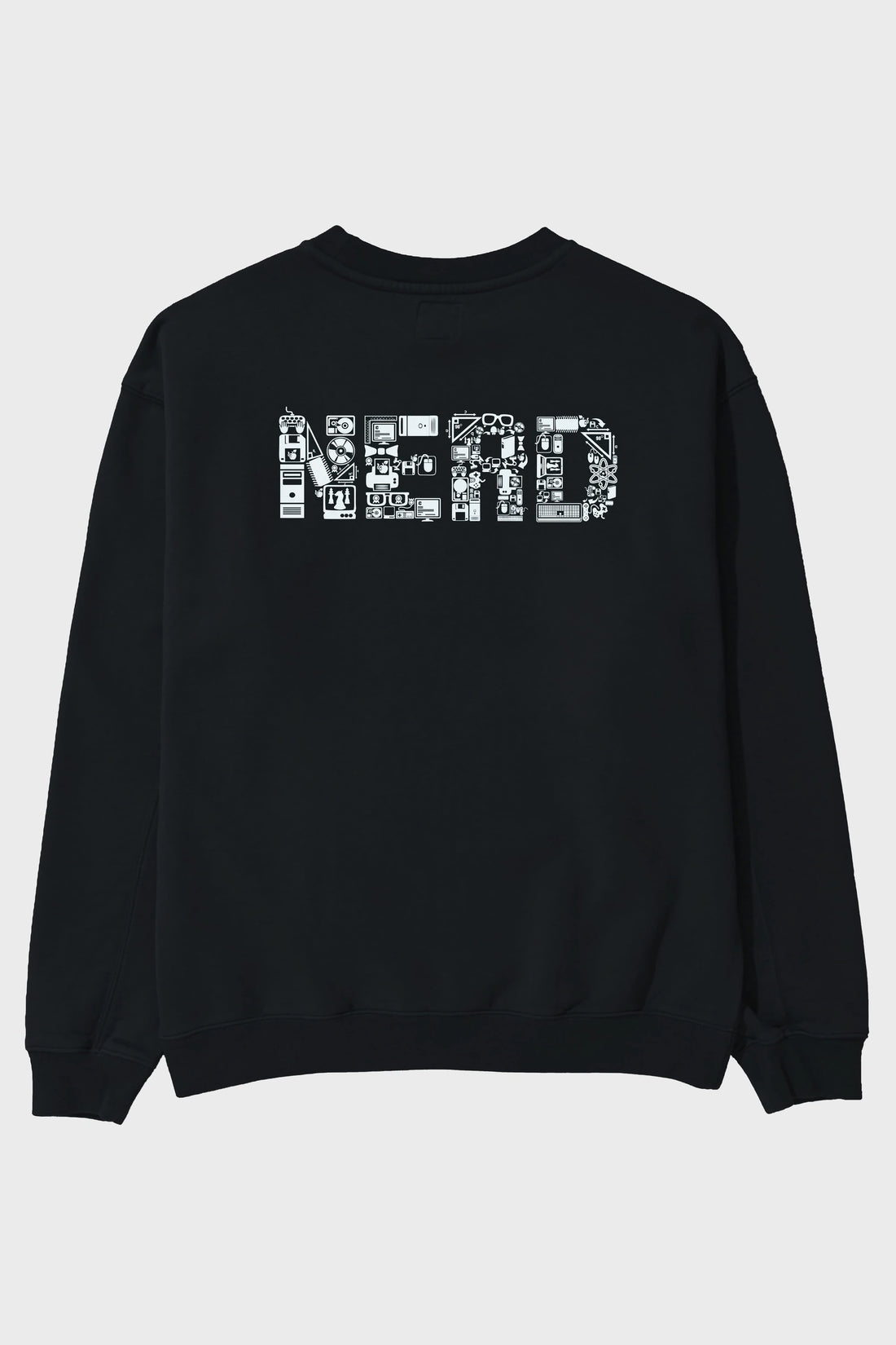NERD Arka Baskılı Oversize Sweatshirt Erkek Kadın Unisex