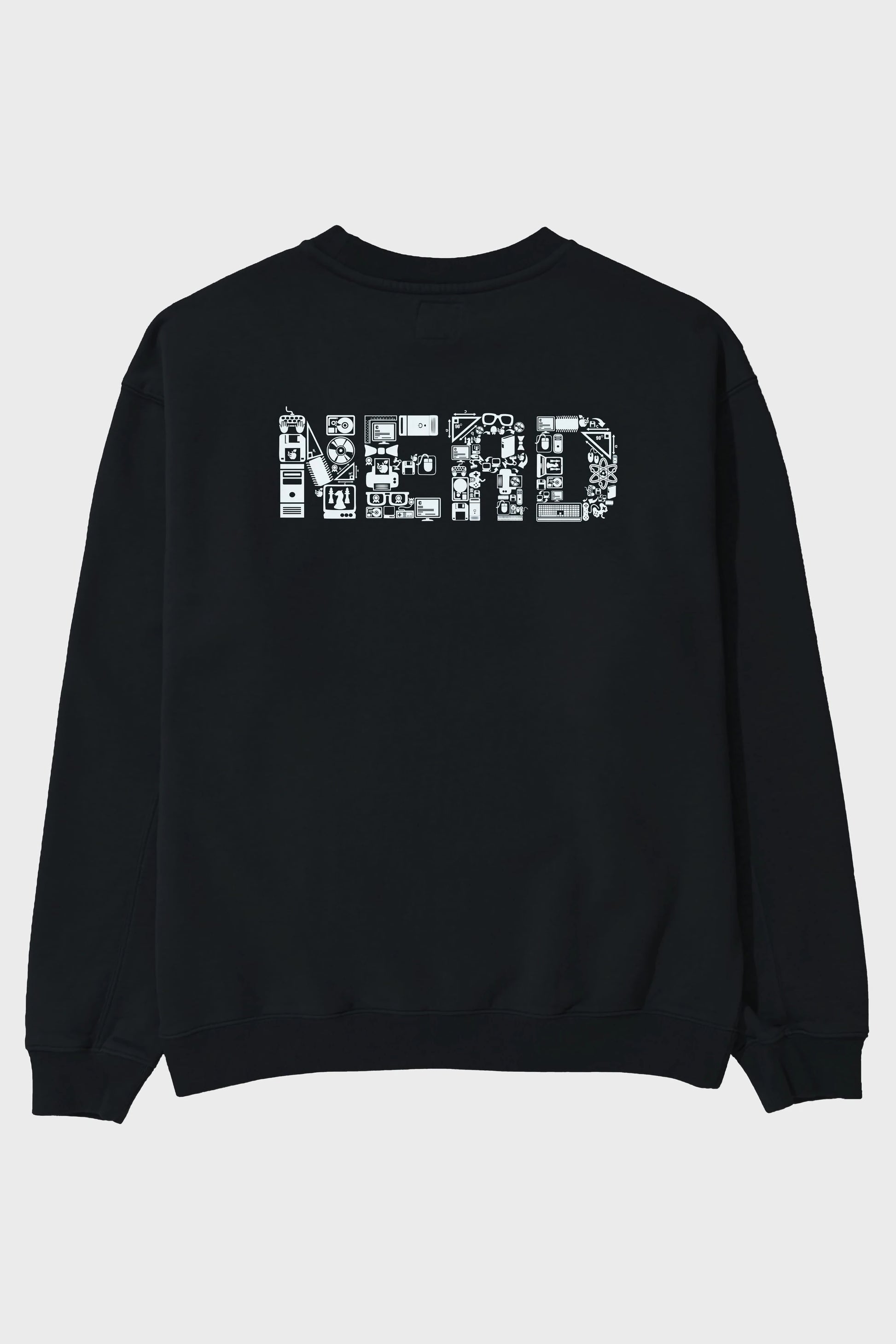 NERD Arka Baskılı Oversize Sweatshirt Erkek Kadın Unisex