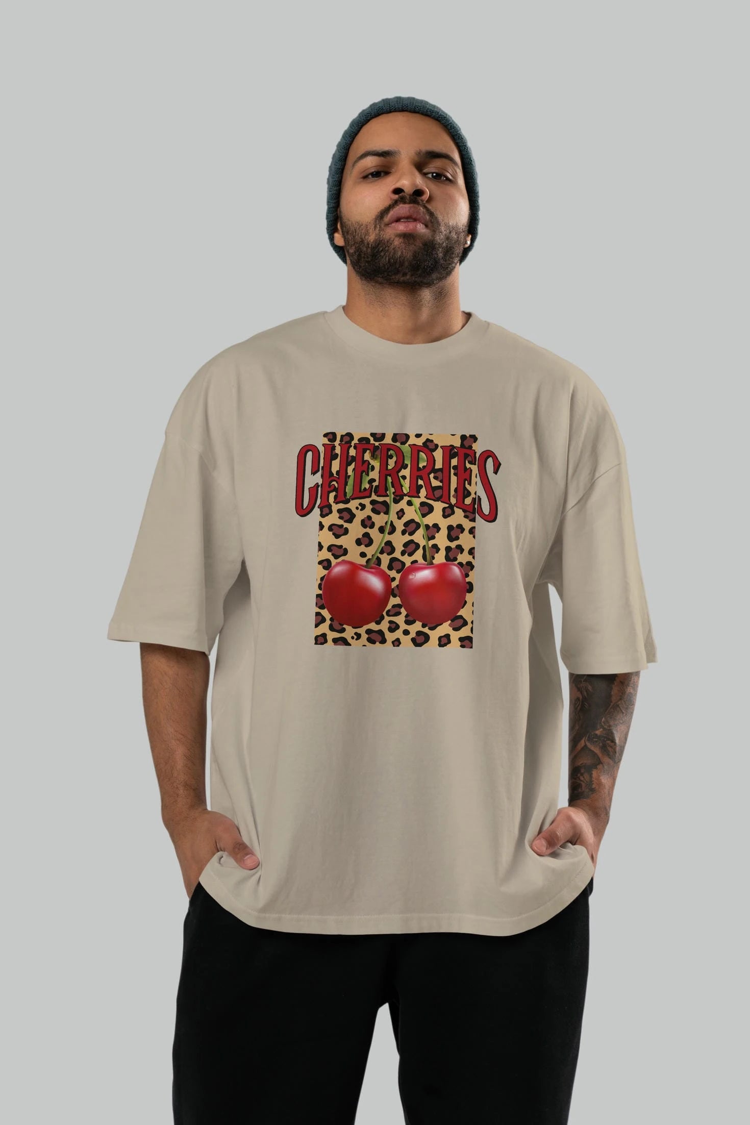 Cherry Cherries 6 Ön Baskılı Oversize t-shirt Erkek Kadın Pamuk Bisiklet Yaka tişort