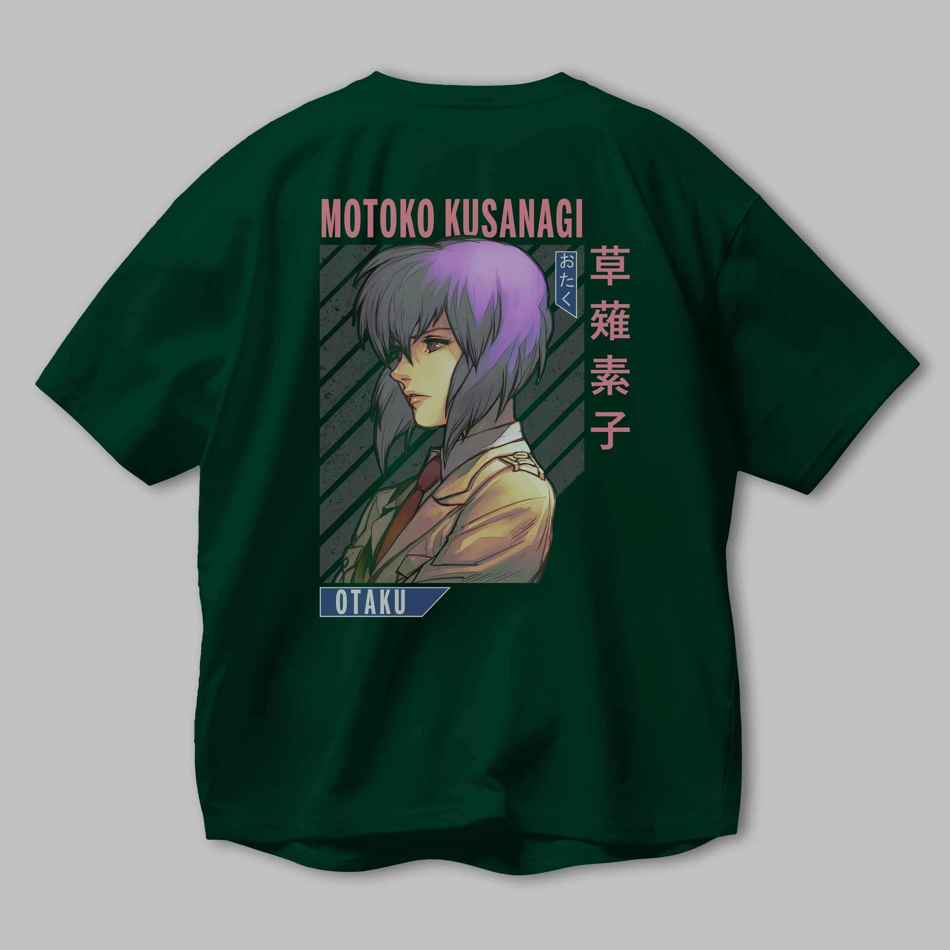 Motoko Kusanagi 4 Anime Arka Baskılı Oversize t-shirt Erkek Kadın Unisex