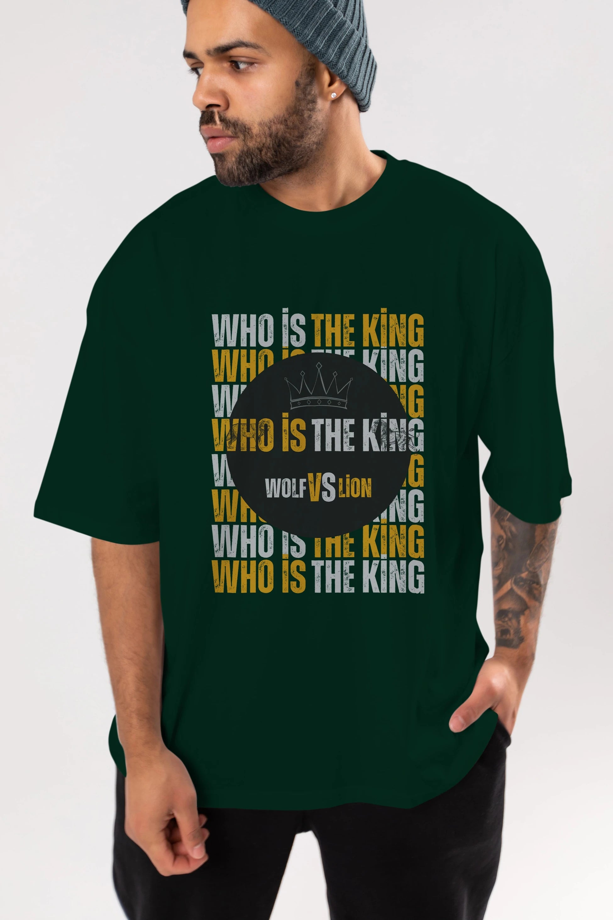Who Is The King Yazılı Ön Baskılı Oversize t-shirt Erkek Kadın Unisex