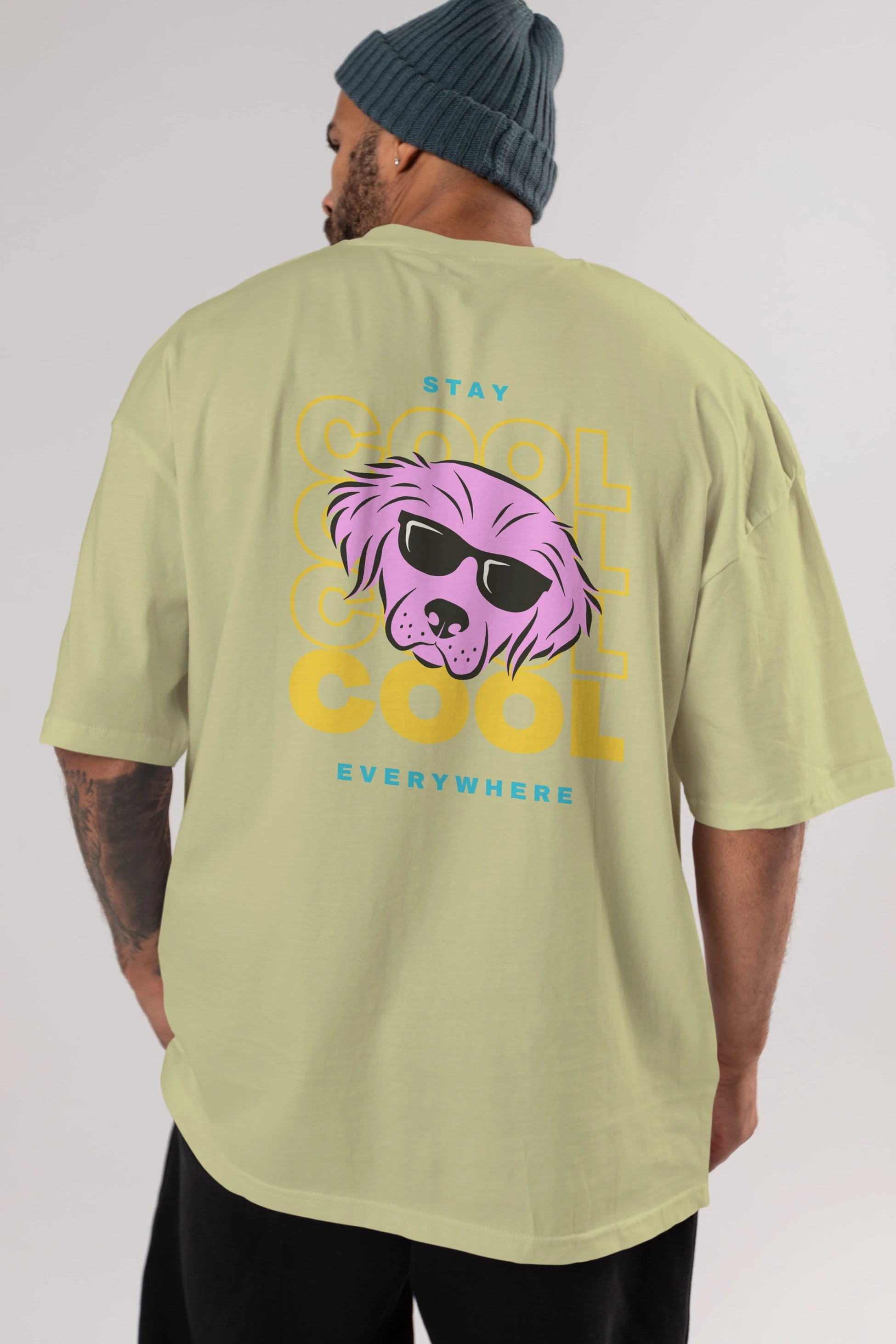 Cool Dog 2 Arka Baskılı Oversize t-shirt Erkek Kadın Unisex