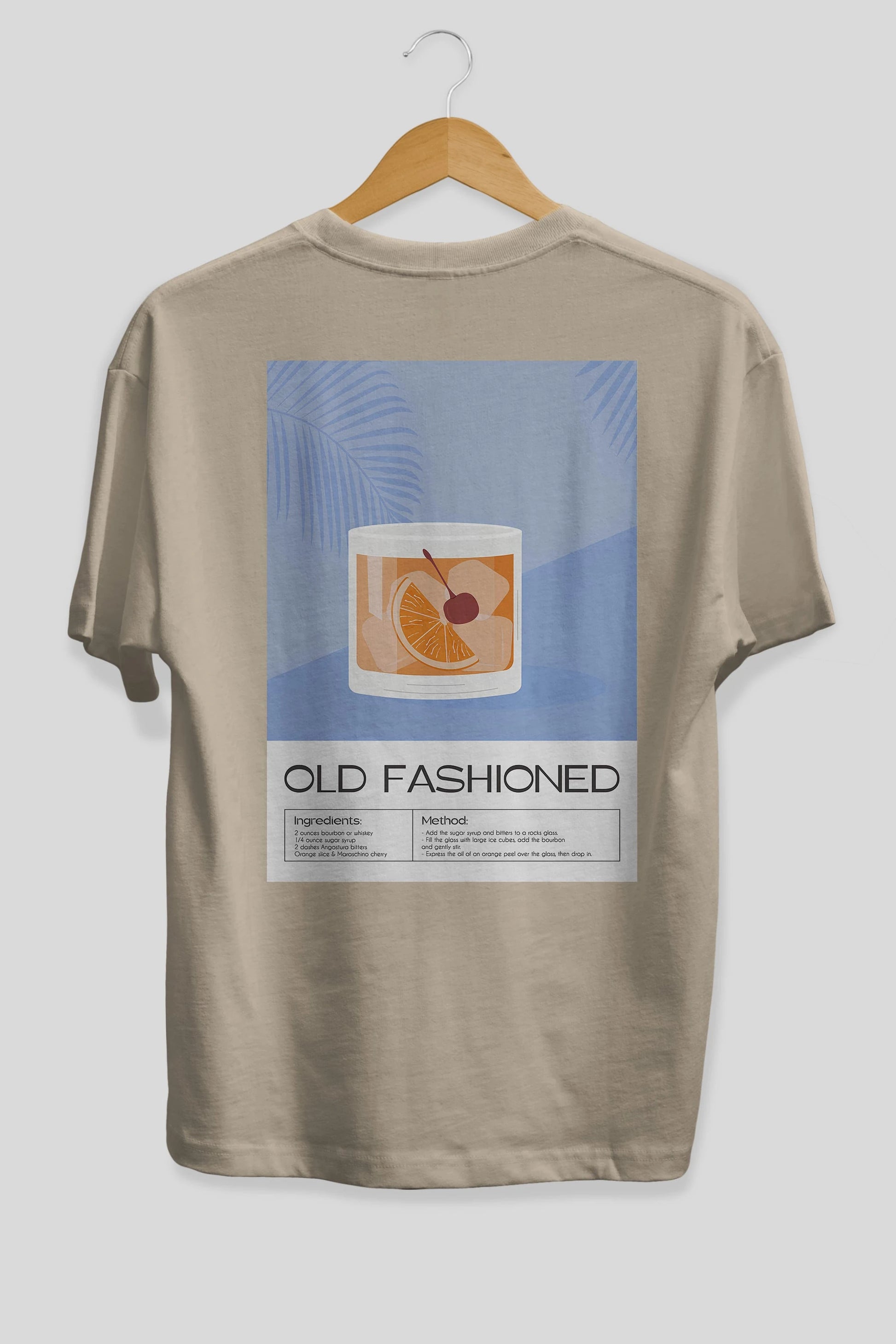 Old Fashioned 3 Arka Baskılı Oversize t-shirt Erkek Kadın Unisex %100 Pamuk Bisiklet Yaka tişort