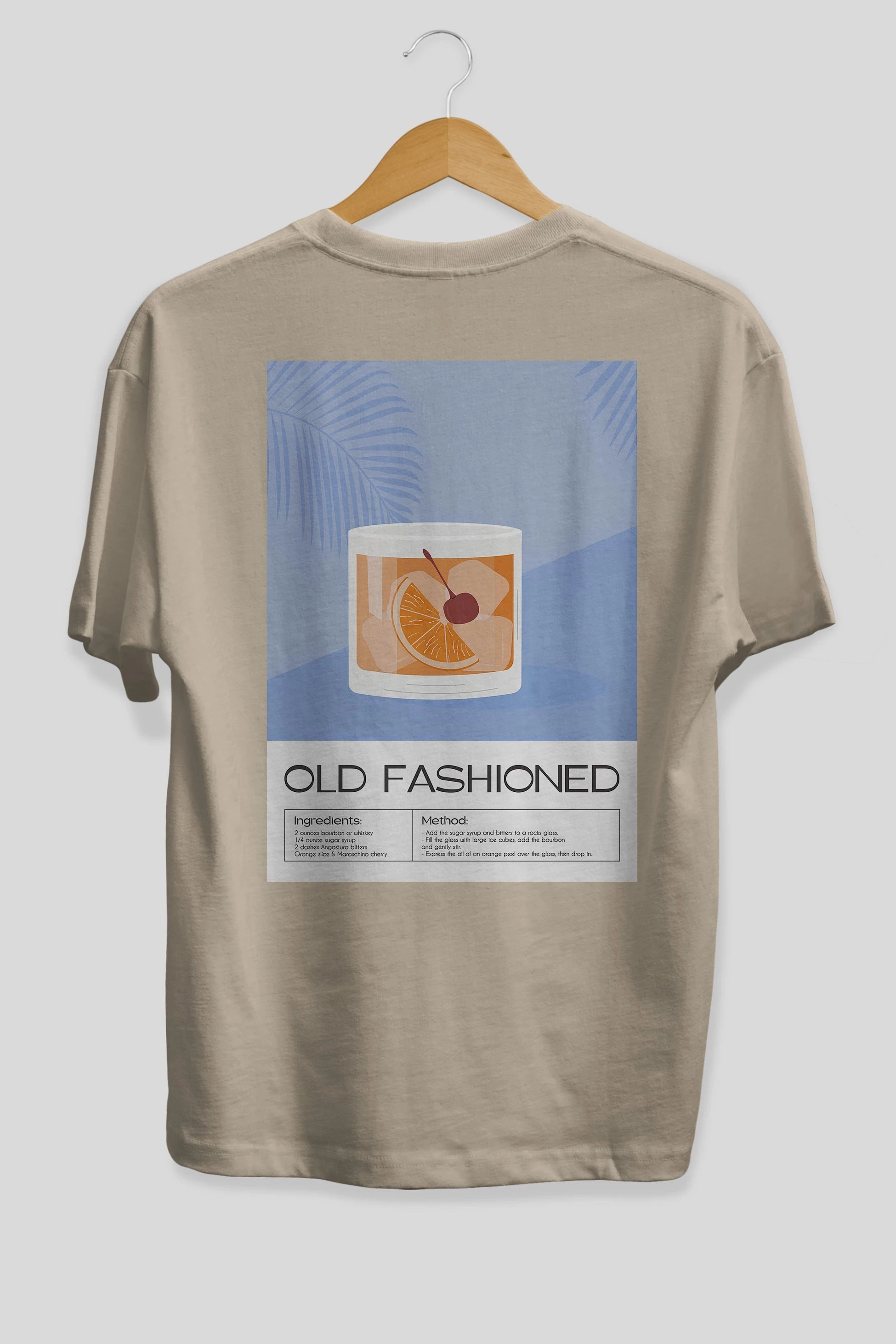 Old Fashioned 3 Arka Baskılı Oversize t-shirt Erkek Kadın Unisex %100 Pamuk Bisiklet Yaka tişort