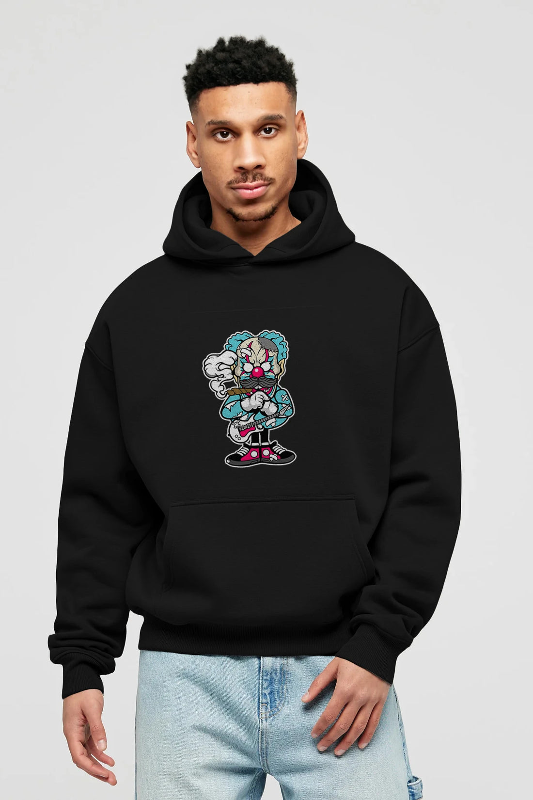 Clown Monster Ön Baskılı Hoodie Oversize Kapüşonlu Sweatshirt Erkek Kadın Unisex