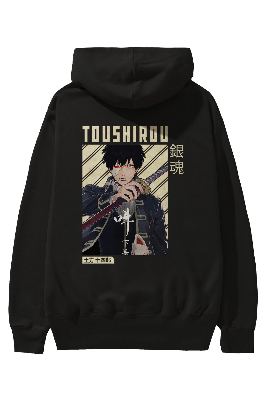 Toushirou Hijikata Anime Arka Baskılı Hoodie Oversize Kapüşonlu Sweatshirt Erkek Kadın Unisex