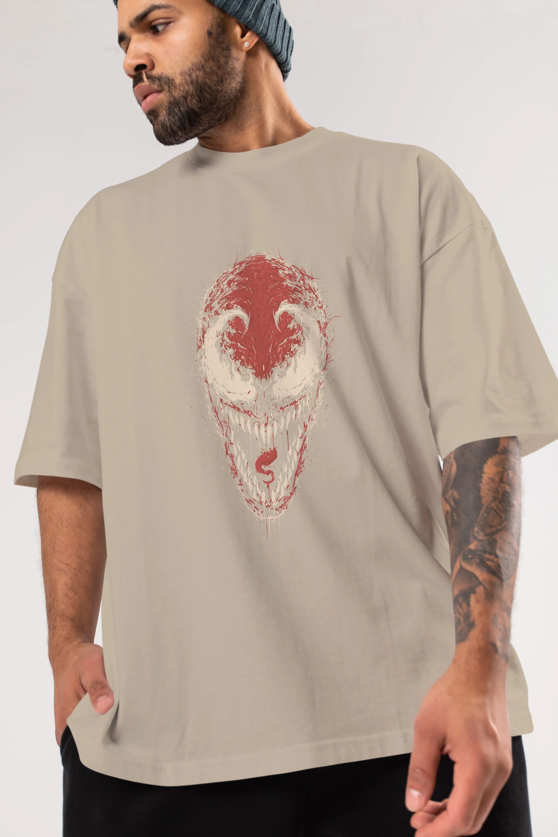 Venom (12) Ön Baskılı Oversize t-shirt Erkek Kadın Unisex %100 Pamuk Bisiklet Yaka tişort