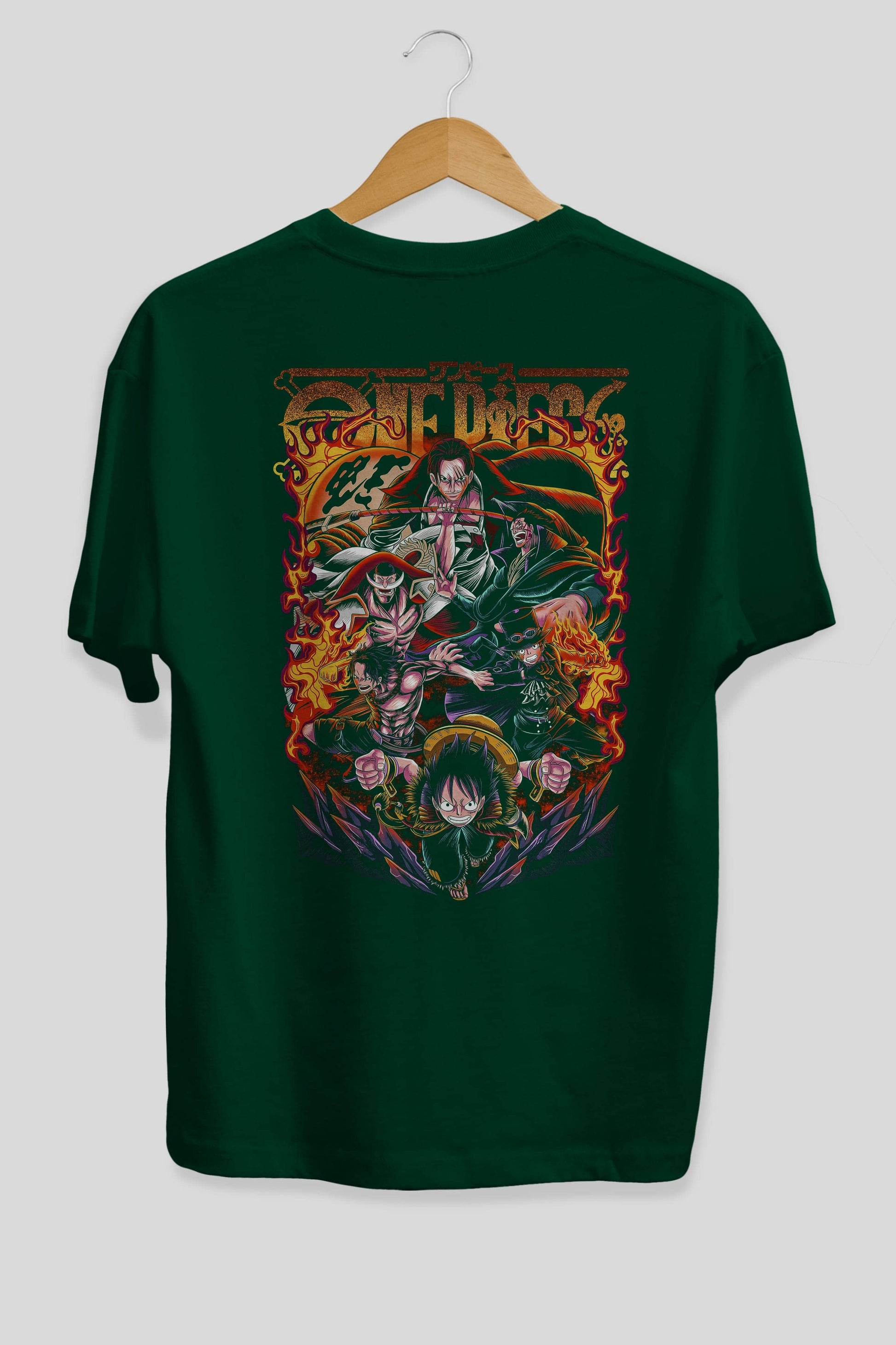 ONE PIECE (3) Anime Arka Baskılı Oversize t-shirt Erkek Kadın Unisex