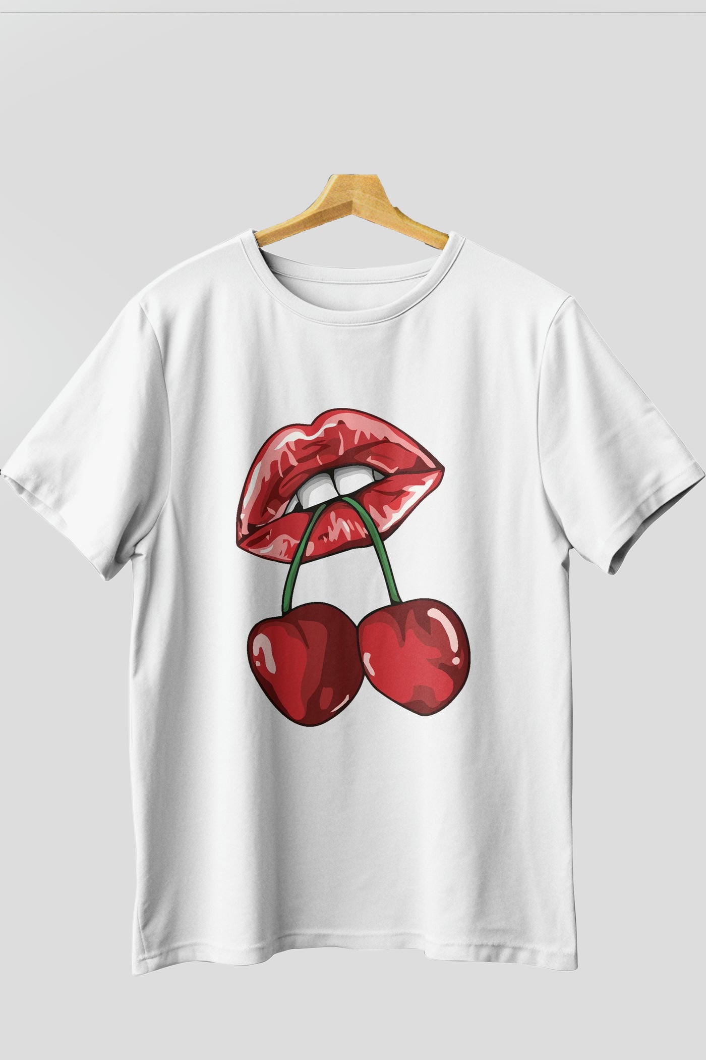 Cherry Cherries 11 Ön Baskılı Oversize t-shirt Erkek Kadın Pamuk Bisiklet Yaka tişort