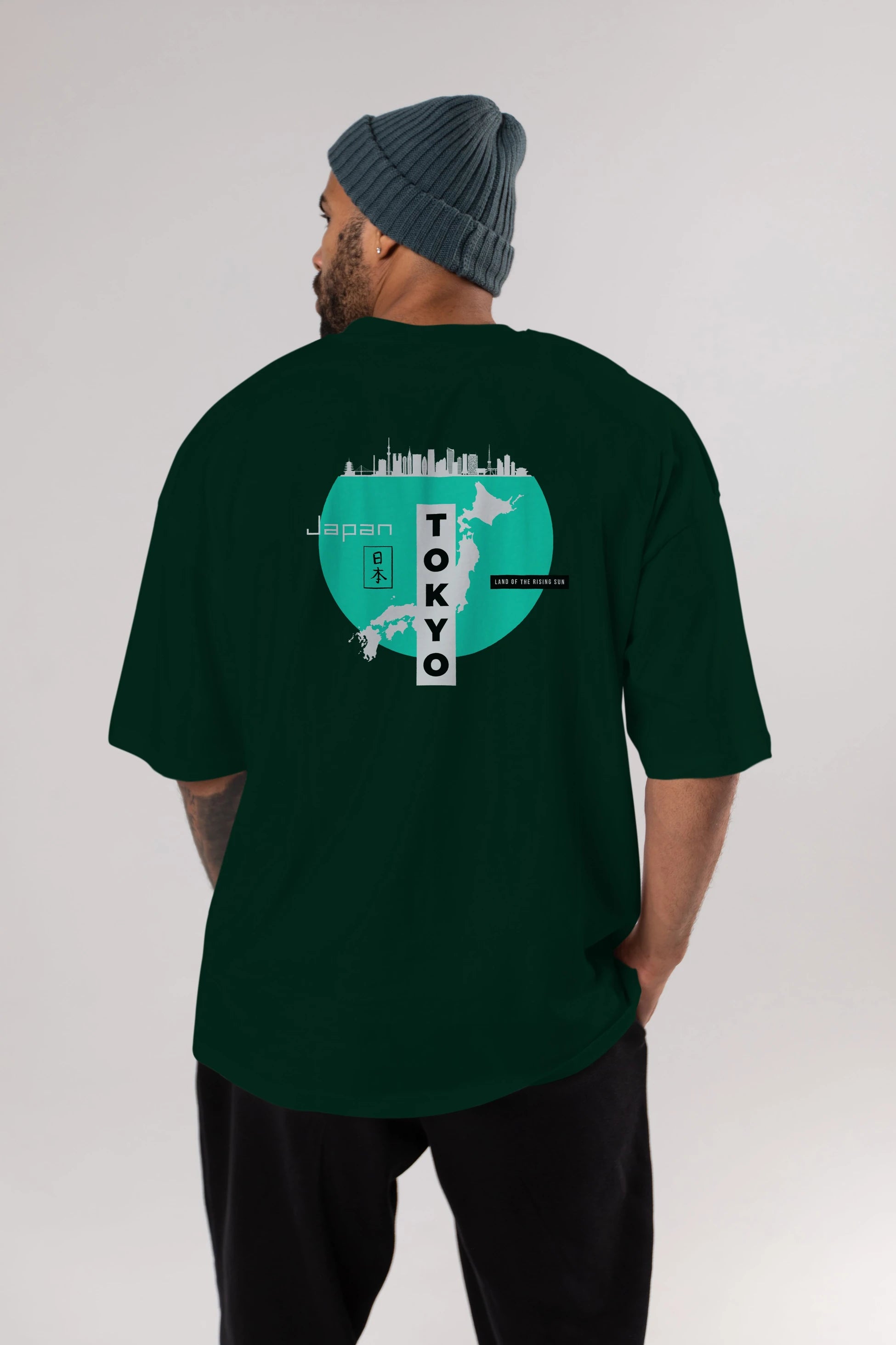 Japan Tokyo Arka Baskılı Oversize t-shirt Erkek Kadın Unisex