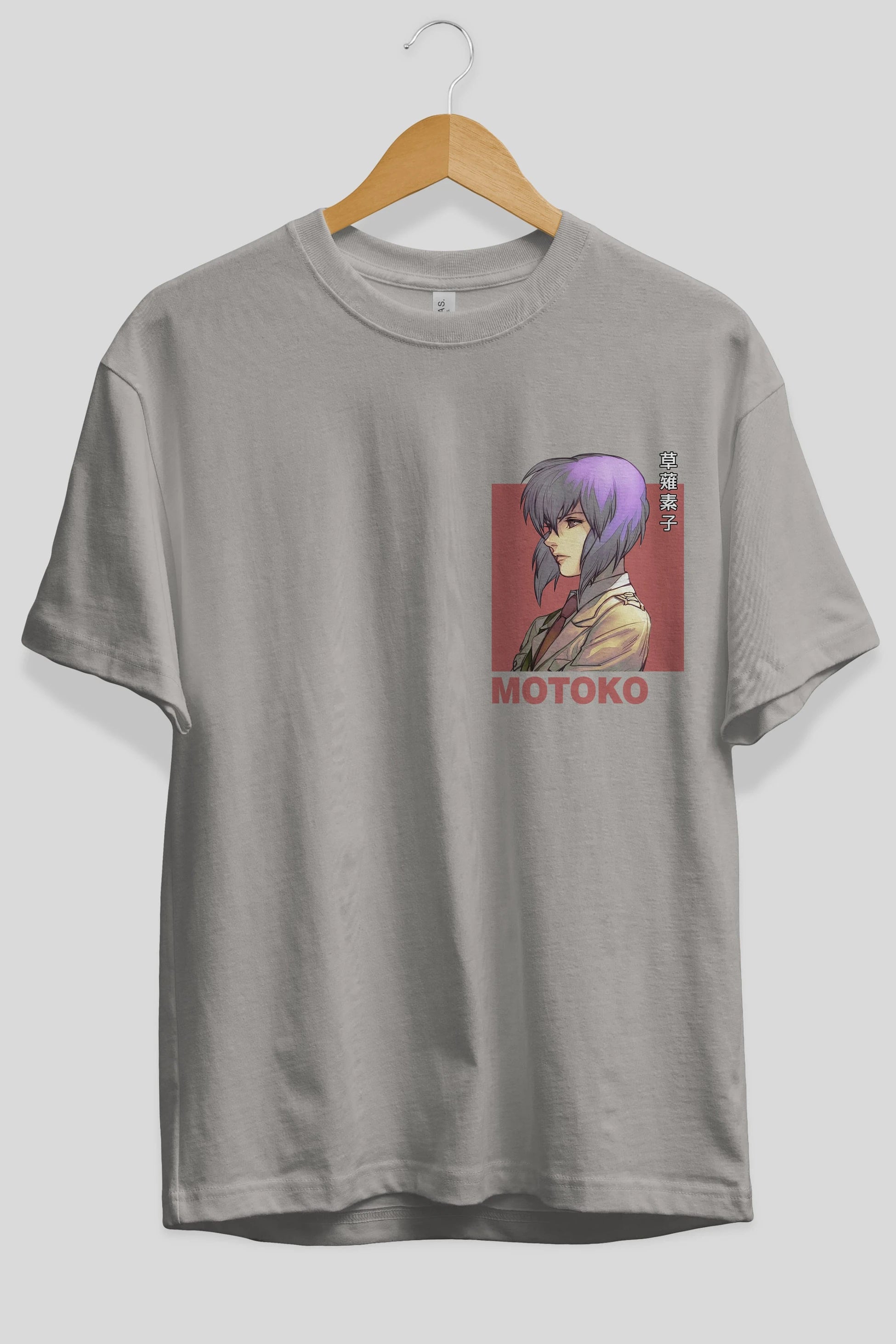 Motoko Kusanagi 12 Ön Sol Baskılı Oversize t-shirt Erkek Kadın Unisex %100 Pamuk Bisiklet Yaka tişort