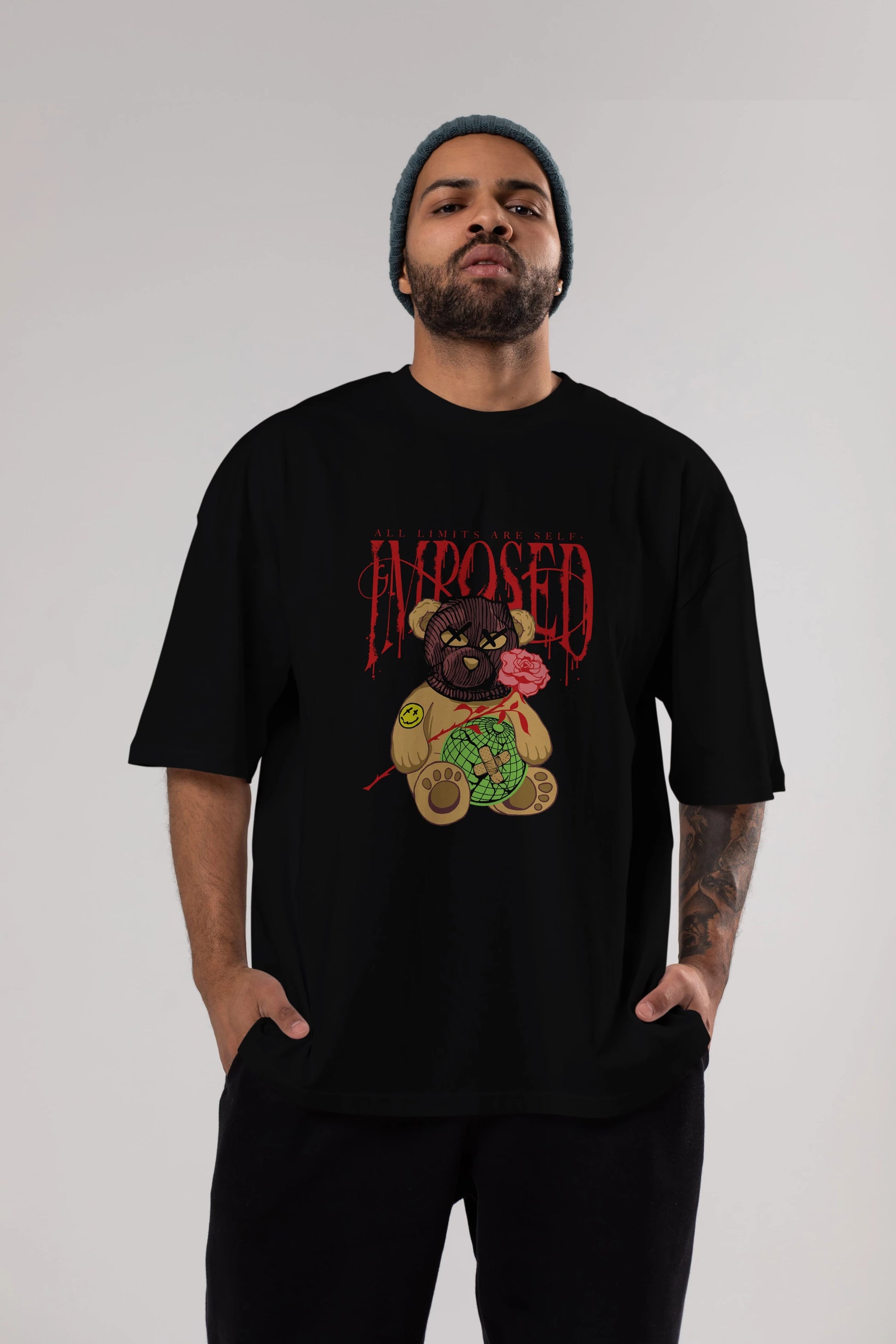 All Limits Bear Ön Baskılı Oversize t-shirt Erkek Kadın Unisex