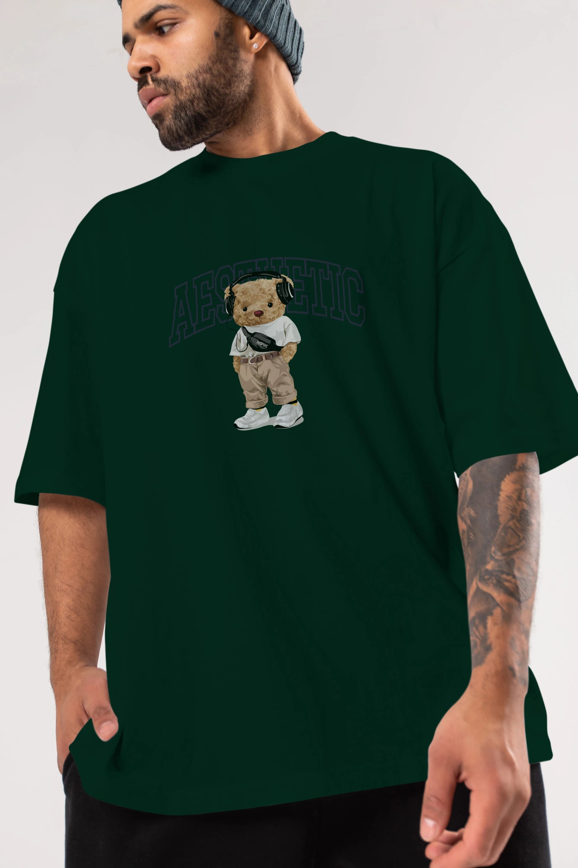 Teddy Bear Aesthetıc Ön Baskılı Oversize t-shirt Erkek Kadın Unisex %100 Pamuk